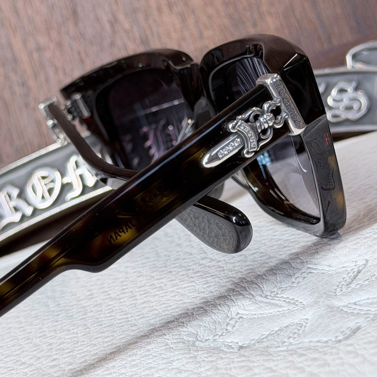 Chrome Hearts Chrome Hearts BOX-OFFICER DIAMOND EMBELLISHED Glasses Size ONE SIZE - 8 Thumbnail