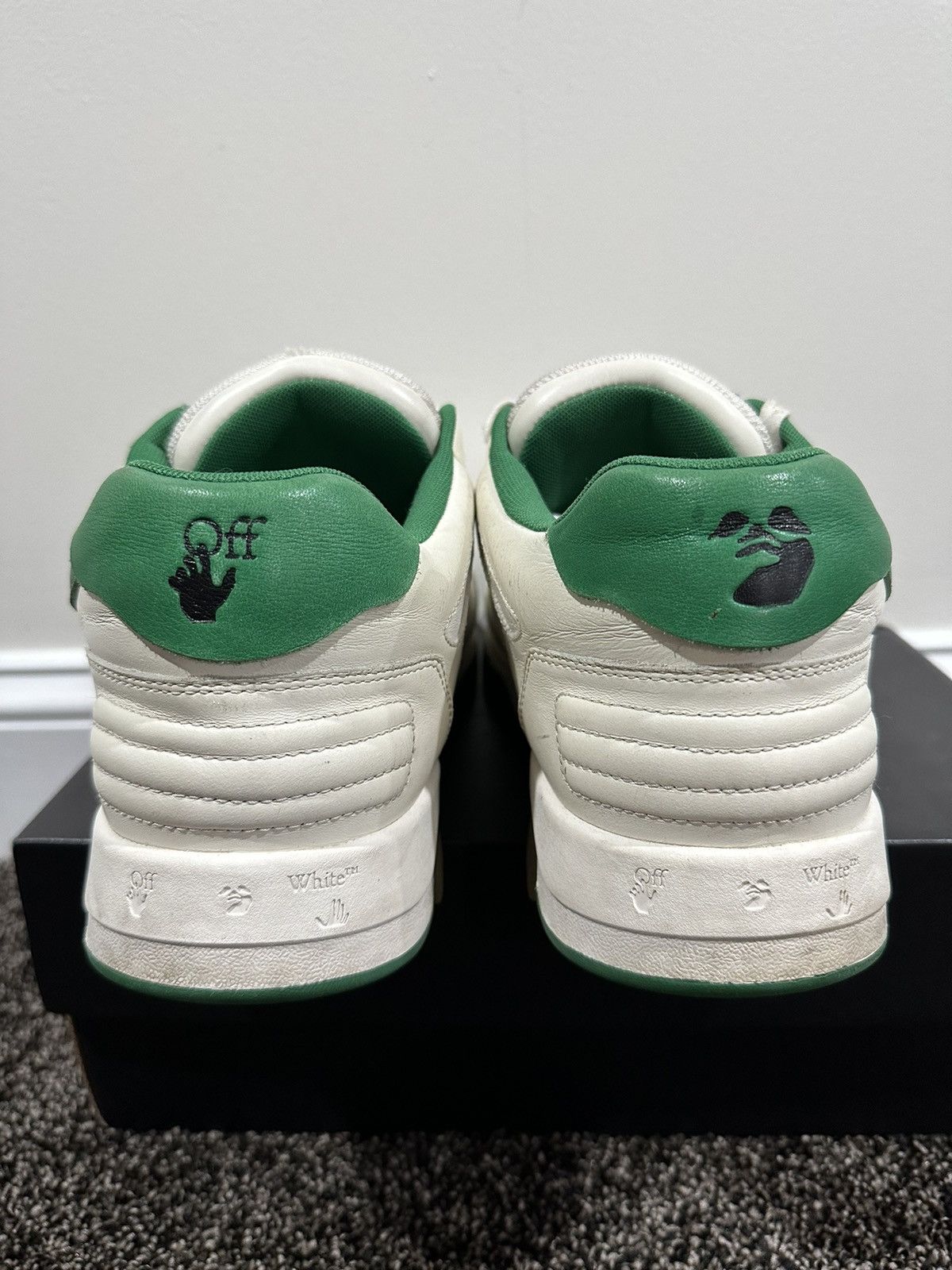 Off-White Off-White Virgil Out Of Office OOO White/Green Sneakers Size US 13 / EU 46 - 5 Thumbnail