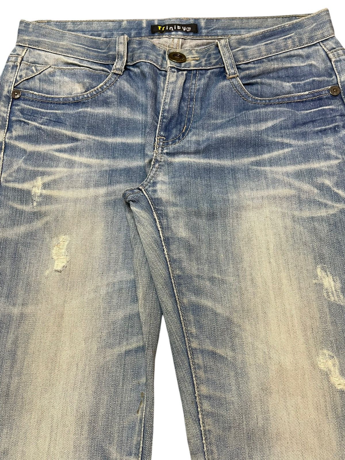 If Six Was Nine Vintage Japanese Brand Mud Faded Wash Distress Flare Jeans Size US 31 - 4 Thumbnail