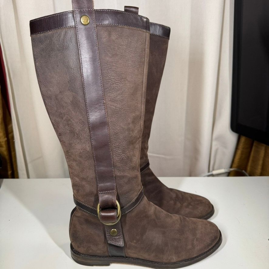 Cole Haan Cole Haan Brown Nubuck Leather Riding Boots Womens Sz 7.5 B Size US 7.5 / IT 37.5 - 1 Thumbnail