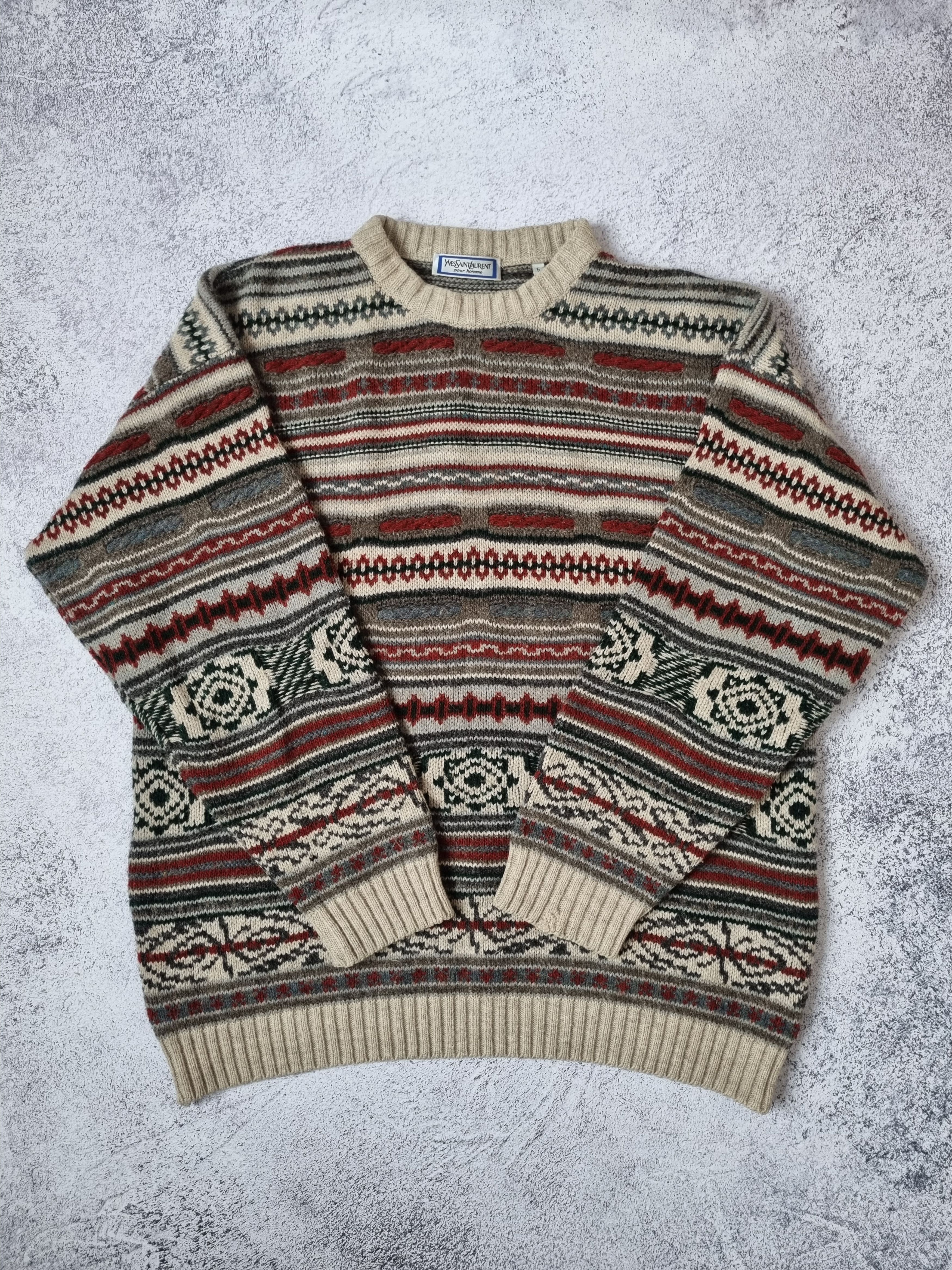 image of Vintage x YSL Pour Homme 90’S YVES Saint Laurent YSL Wool Knit Sweater, Men's (Size 2XL)