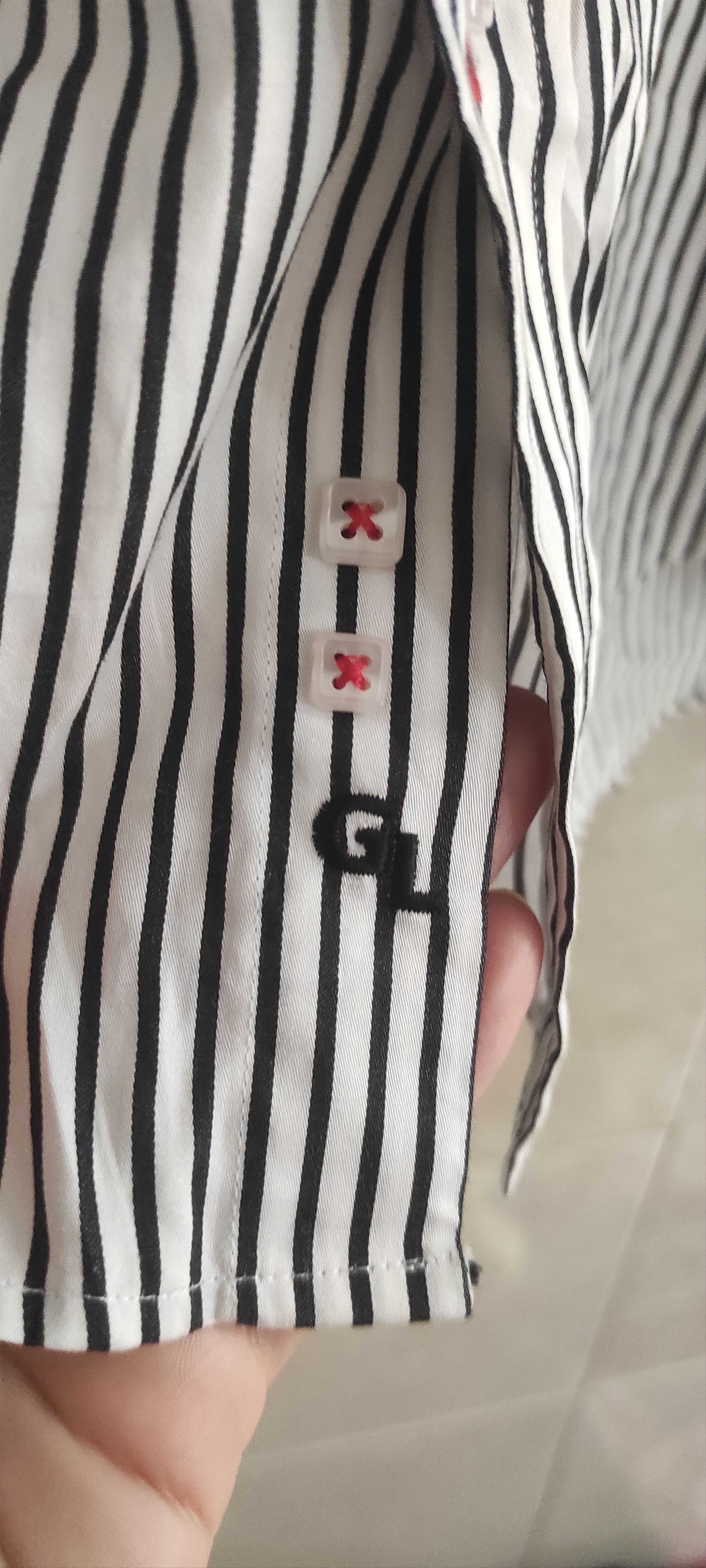 Other Guide London Men's Double Collar Shirt Black White Size US L / EU 52-54 / 3 - 5 Thumbnail
