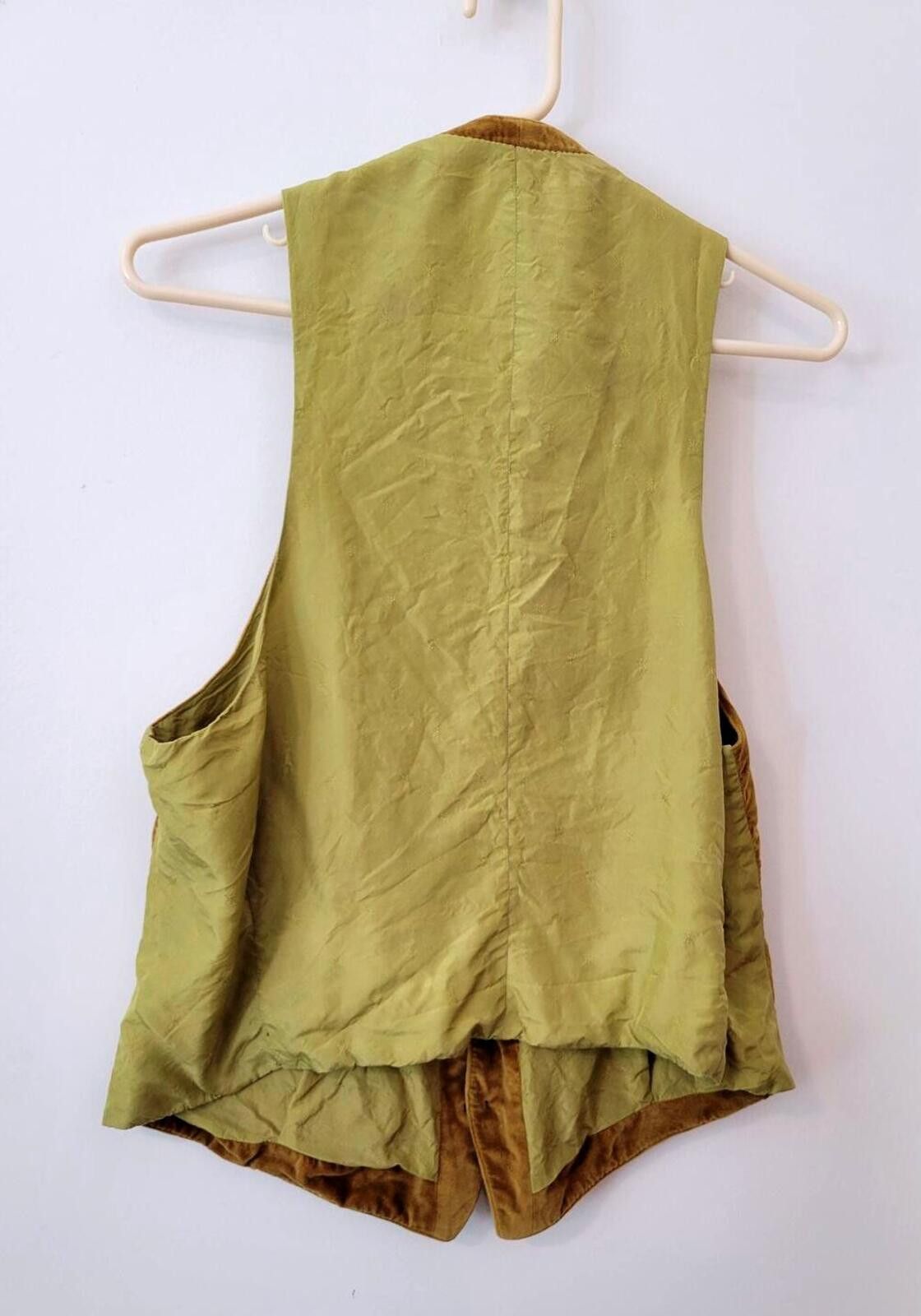 Other Vintage Mustard Gold Velvet Button-Up Vest with Pockets Size US S / EU 44-46 / 1 - 3 Thumbnail