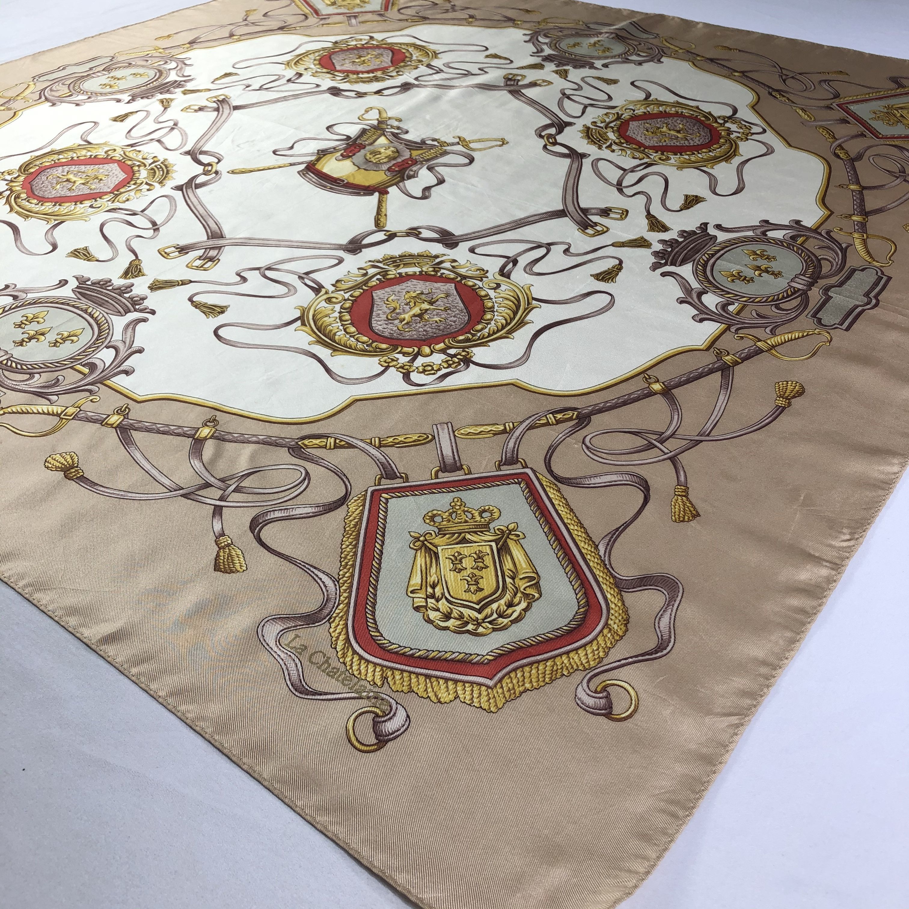 Vintage Vintage La Chantelaine Silk Scarf Size ONE SIZE - 3 Thumbnail
