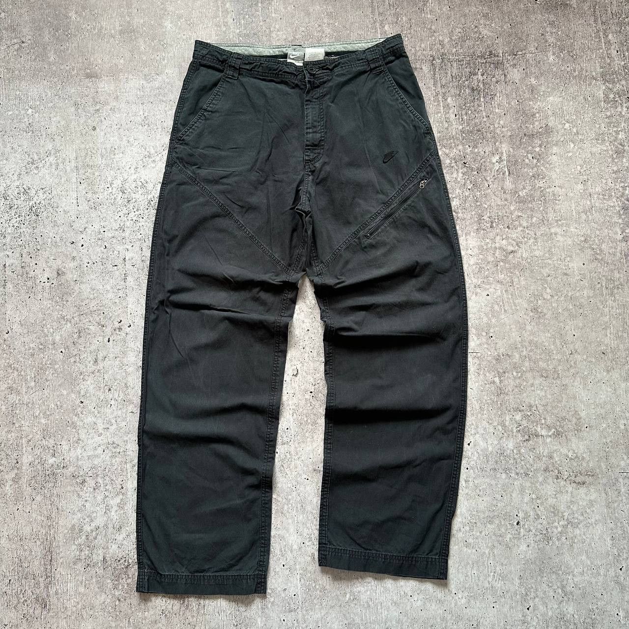 Nike × Vintage Nike y2k Vintage Denim Cargo Avant Garde Straight Pants Size US 34 / EU 50 - 1 Thumbnail