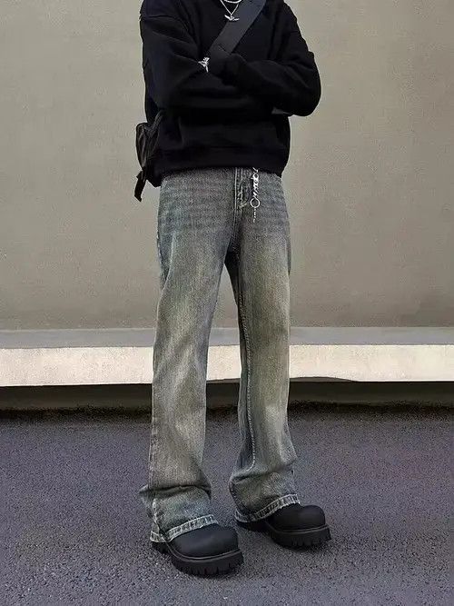 Japanese Brand × Jean Vintage washed slub straight-leg bootcut jeans Size US 32 / EU 48 - 4 Thumbnail