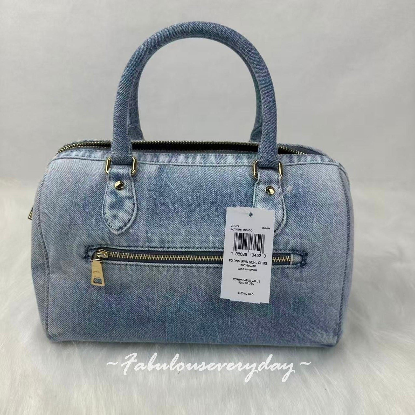 Coach Coach Rowan Satchel Crossbody Loved Denim Charms/Gold/Indigo Size ONE SIZE - 3 Thumbnail