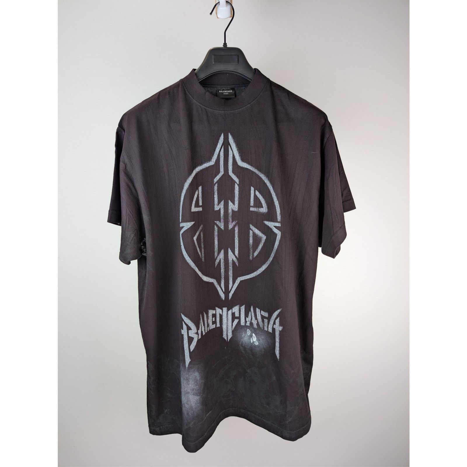 Balenciaga o1rshd1 Metal BB Stencil Vintage Oversized Jersey T-Shirt Size US M / EU 48-50 / 2 - 2 Thumbnail