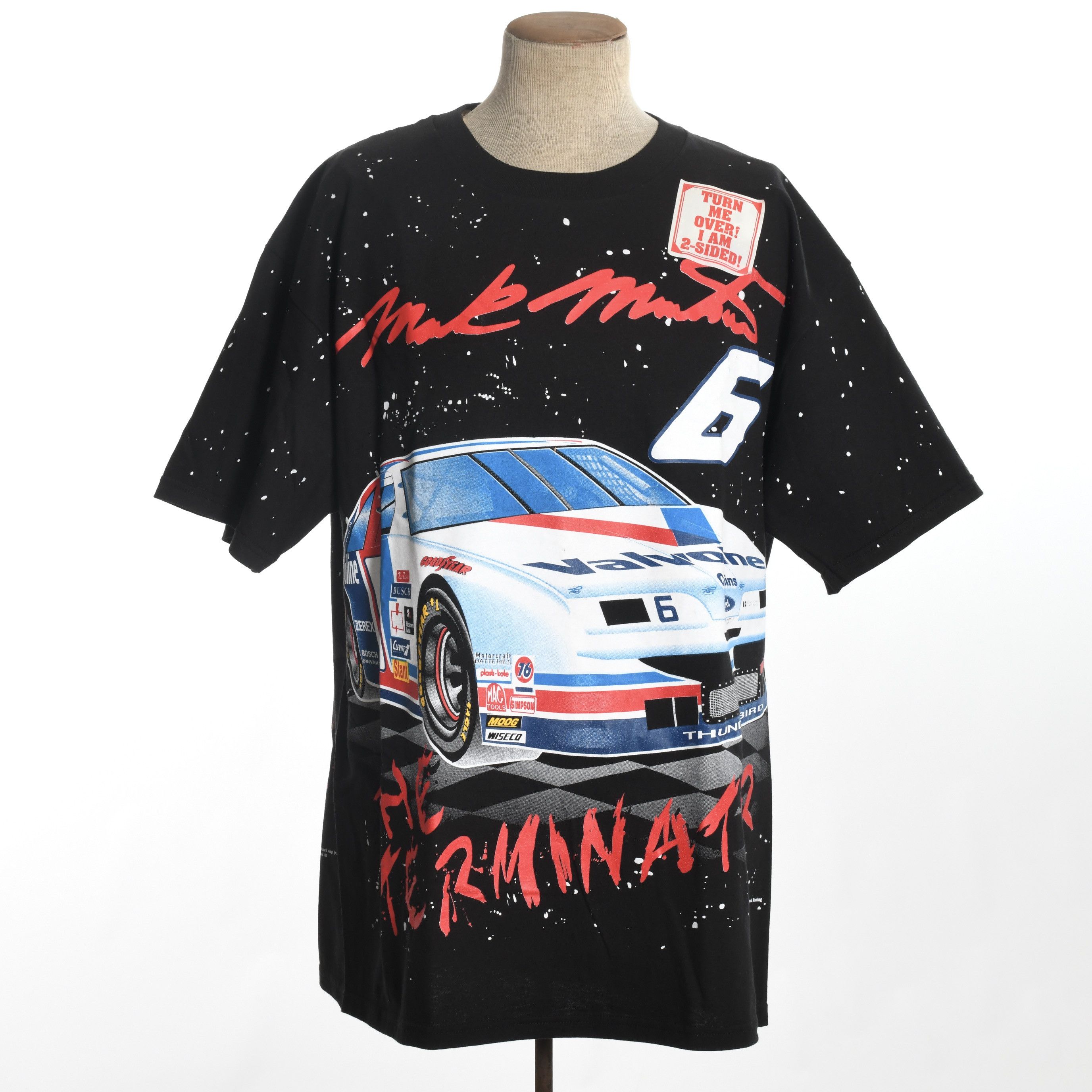 image of Nutmeg Mills Vintage 1990S XL Nascar Double Sided Mark Martin T Shirt Nos in Black, Men's