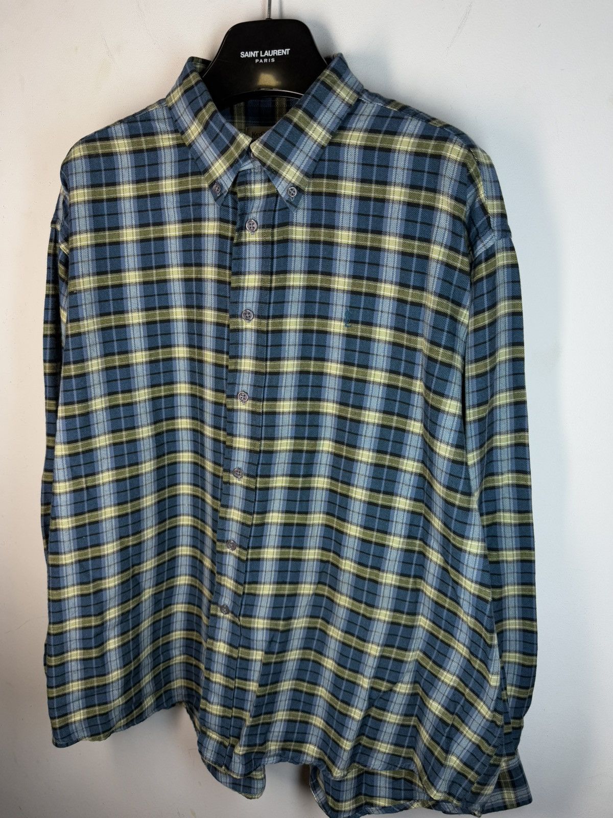 Yves Saint Laurent YSL Shirt Check Plaid Flannel Vintage Yves Saint Laurent Size US XL / EU 56 / 4 - 9 Thumbnail