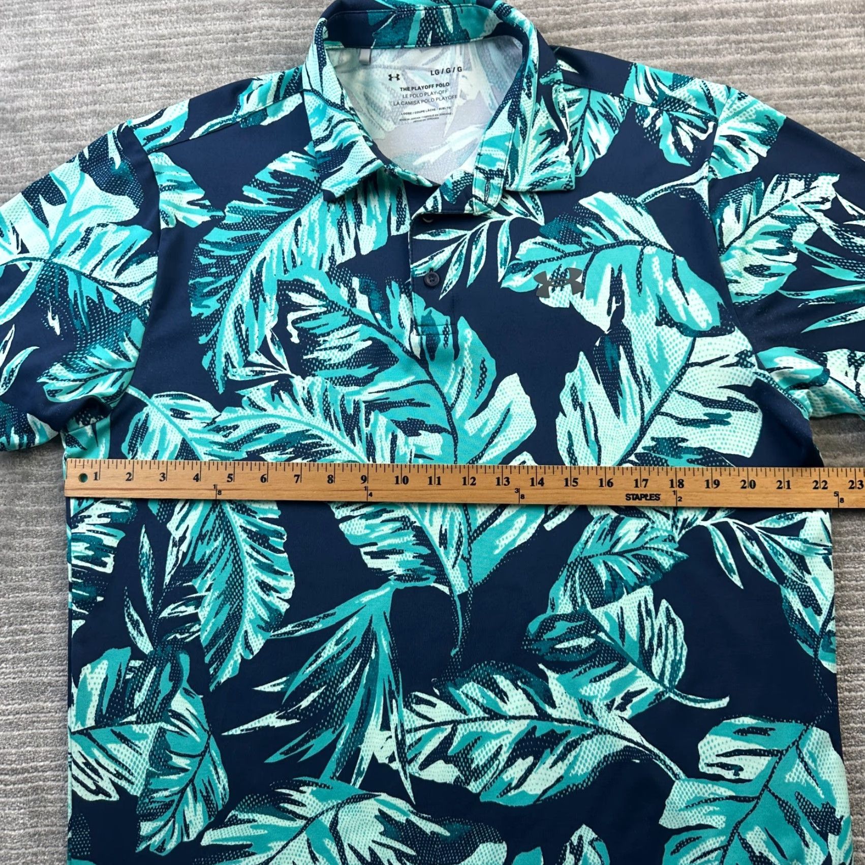 Under Armour Under Armour Polo Shirt Mens Large Green Golf All Over Print Playoff Printed Shirt Size US L / EU 52-54 / 3 - 7 Thumbnail