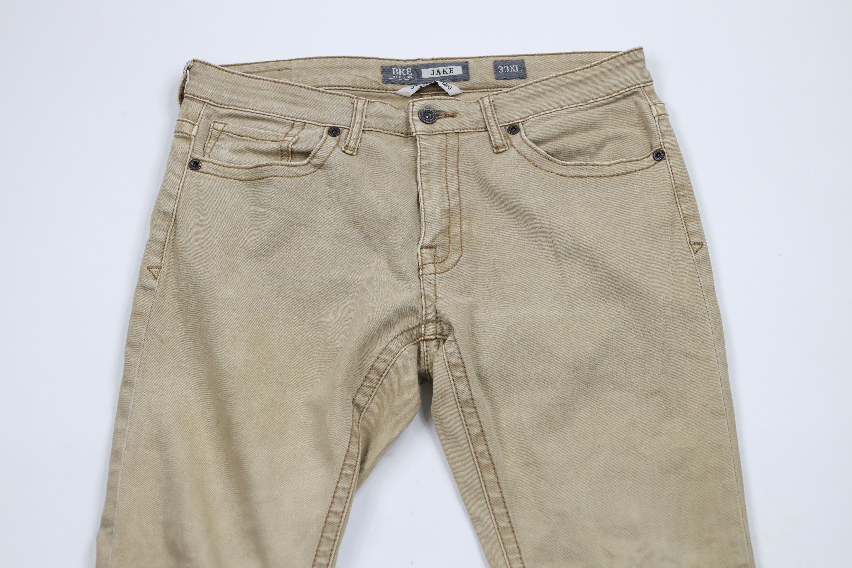 BKE × Vintage Buckle BKE Stitch Stretch Straight Leg Denim Jeans Beige Size US 33 - 2 Thumbnail