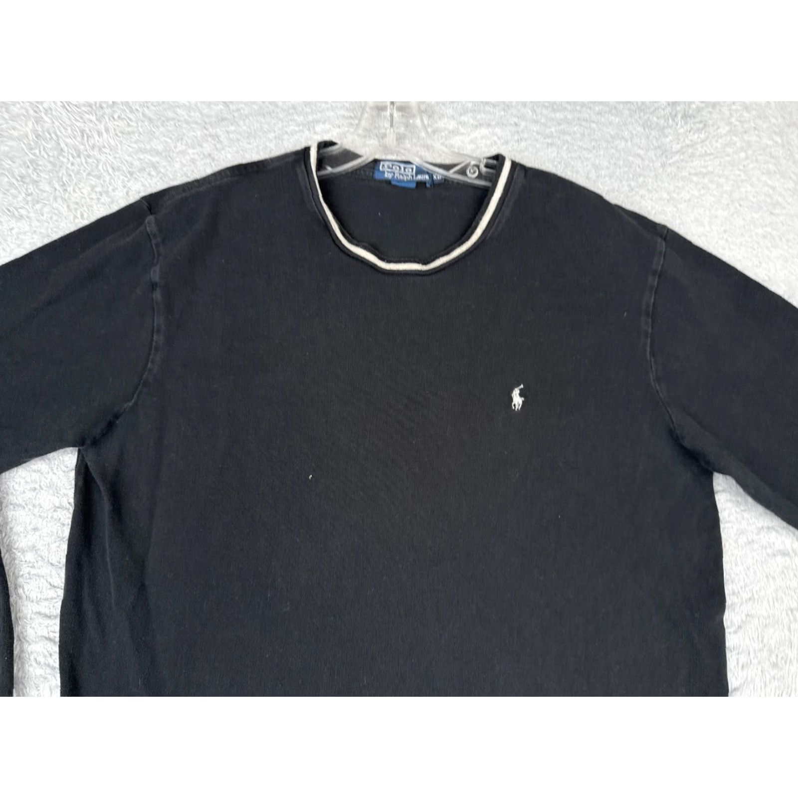 Ralph Lauren VINTAGE Polo Ralph Lauren Shirt Adult XL Black Long Sleeve Crew Cotton Size US XL / EU 56 / 4 - 4 Thumbnail