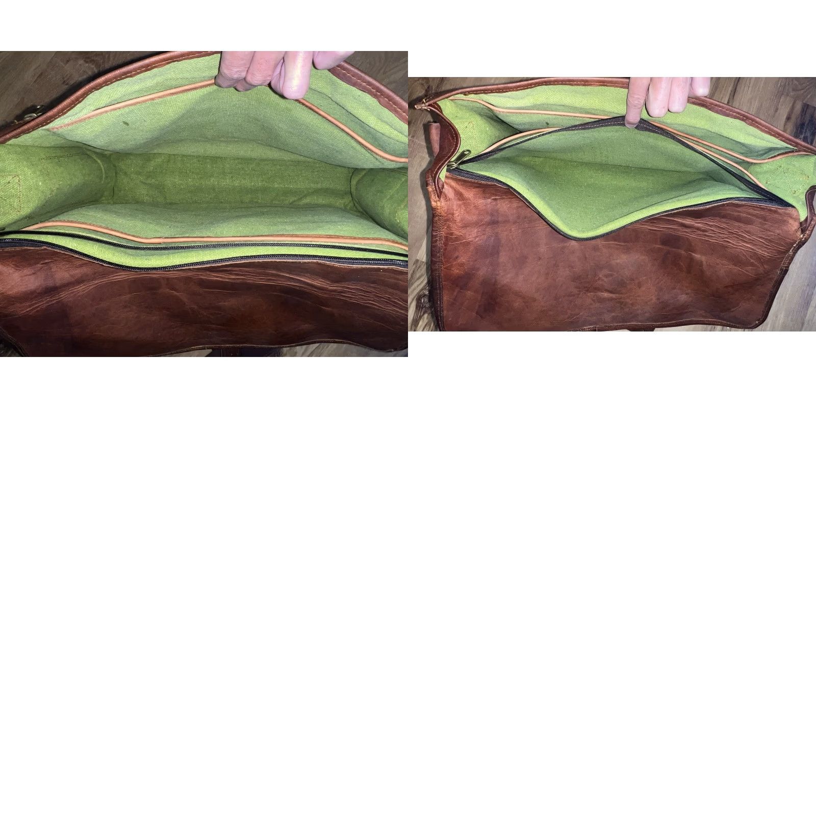 Vintage VINTAGE Sun Distressed Oiled Leather Messenger Bag Briefcase Satchel 17.5” x 13” x 5” Brown Mens Womens Neutral Size ONE SIZE - 9 Thumbnail