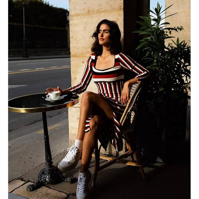 anthropologie black and white striped dress Anthropologie New Anthropologie Maeve Striped Sweater Midi Dress $148