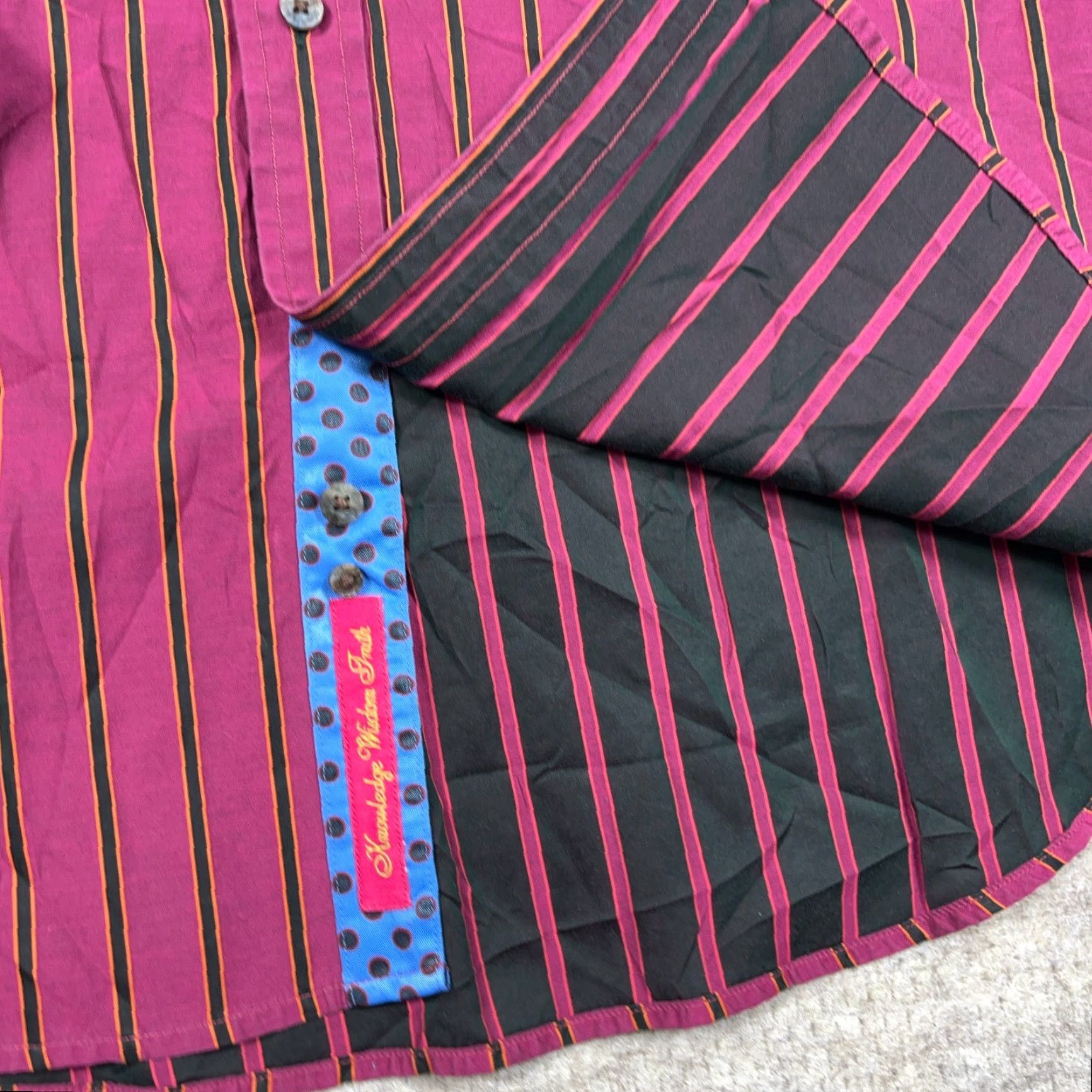 Robert Graham Robert Graham Shirt Men XL Red Striped Button-Up Collared Long Sleeve Casual, Party/Cocktail, Travel Vintage No, N/A? Size 46R - 4 Thumbnail