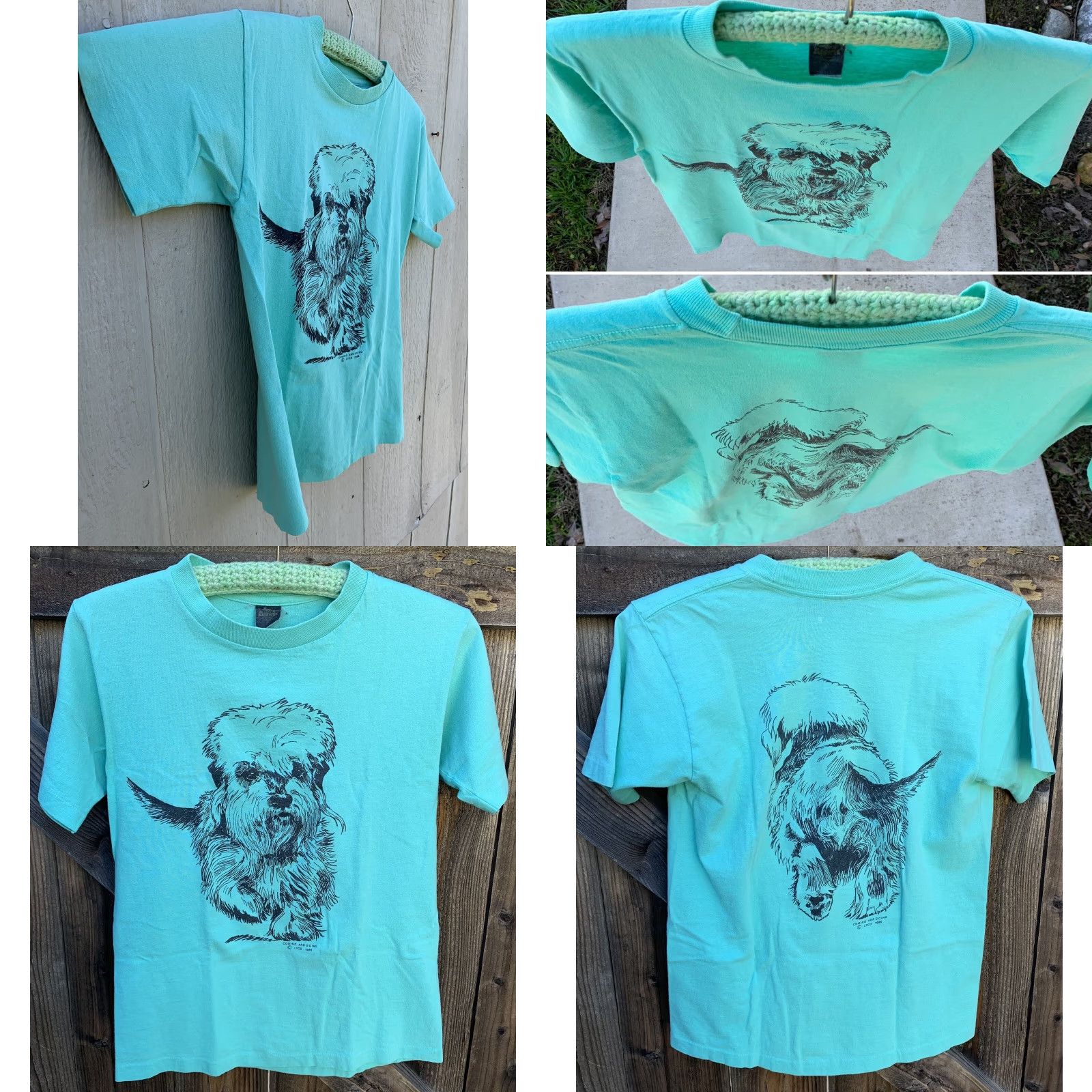 Anvil vintage Anvil shirt Mens S Green 1980s Coming and Going dog graphic tee Size US S / EU 44-46 / 1 - 8 Thumbnail
