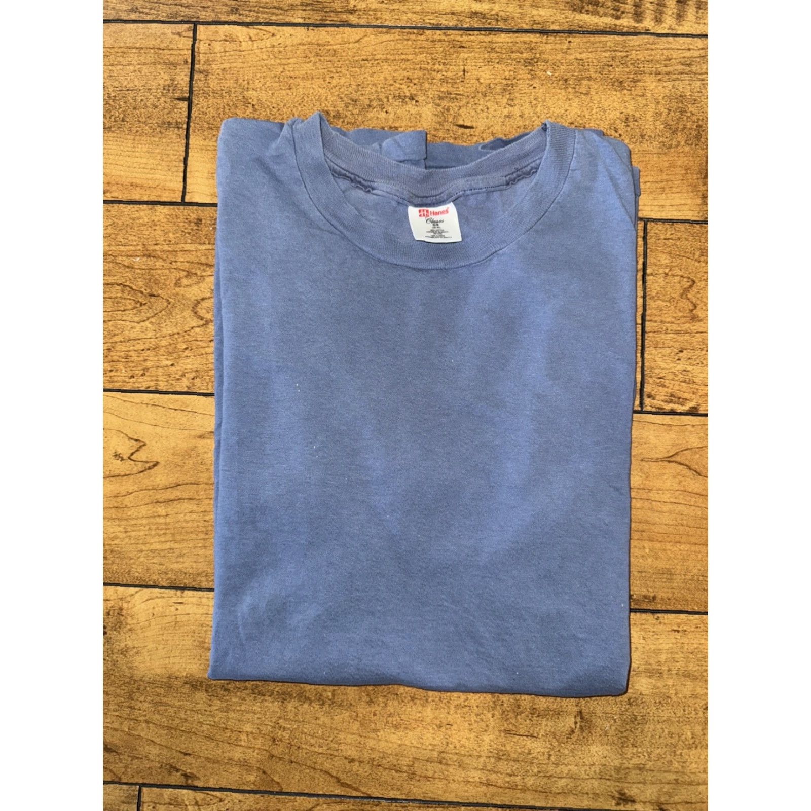 Hanes VINTAGE Hanes T-Shirt Classic Single Stitch Blue 90s Medium Mens Short Sleeve 18x27 Cotton Old School Basic 80s USA Vintage Size US M / EU 48-50 / 2 - 6 Thumbnail