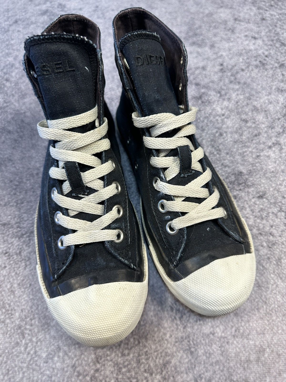 Diesel Y2K Vintage Diesel High Sneakers Streetwear Denim Rare Style Size US 7.5 / IT 37.5 - 4 Thumbnail