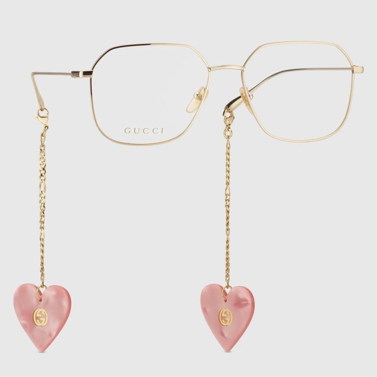 Gucci GUCCI GG1032O 1032 Gold Chain Pink Pearl Heart Pendant 001 Size ONE SIZE - 3 Thumbnail