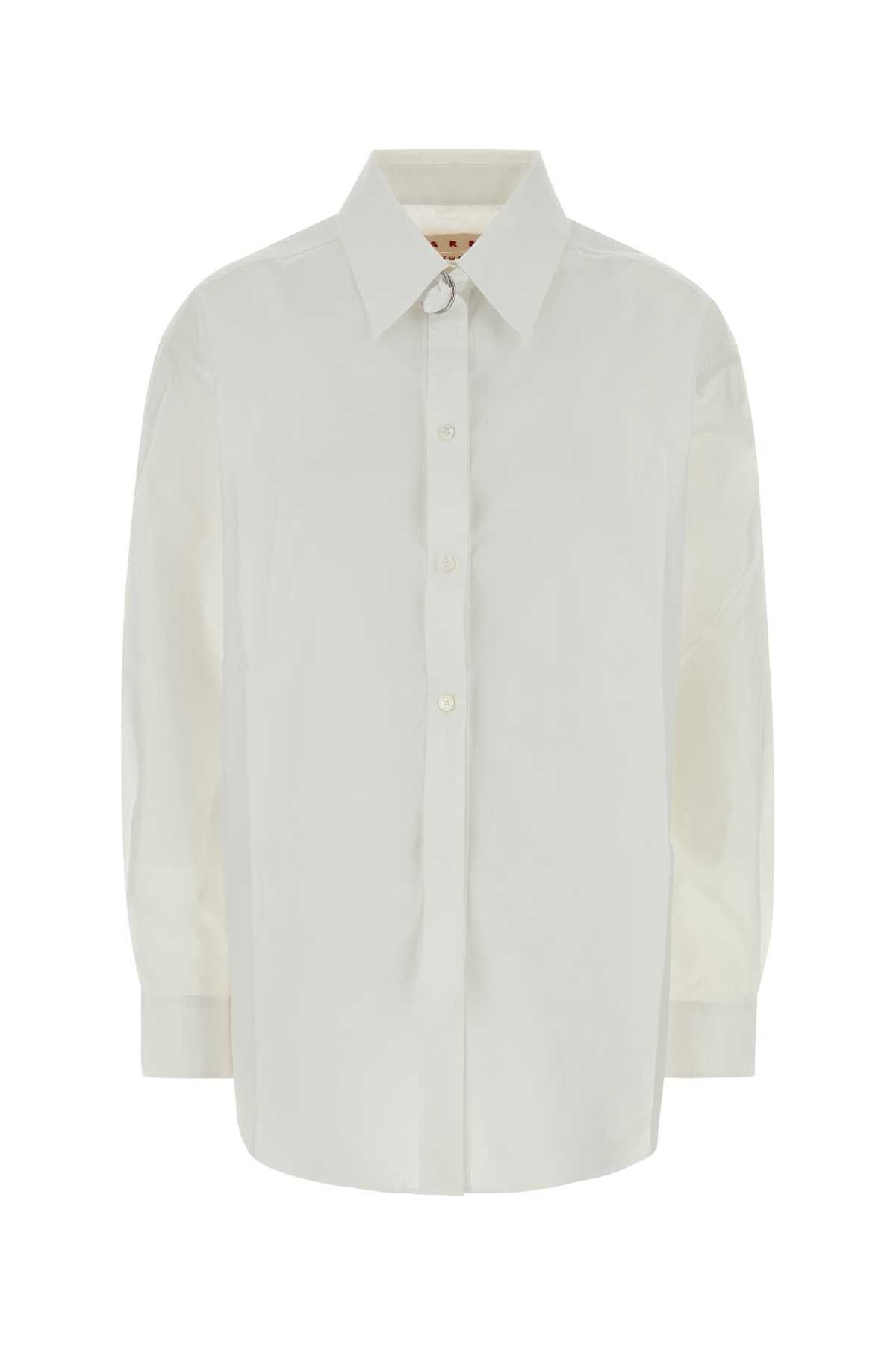 Marni White Poplin Shirt Size M / US 6-8 / IT 42-44 - 1 Thumbnail