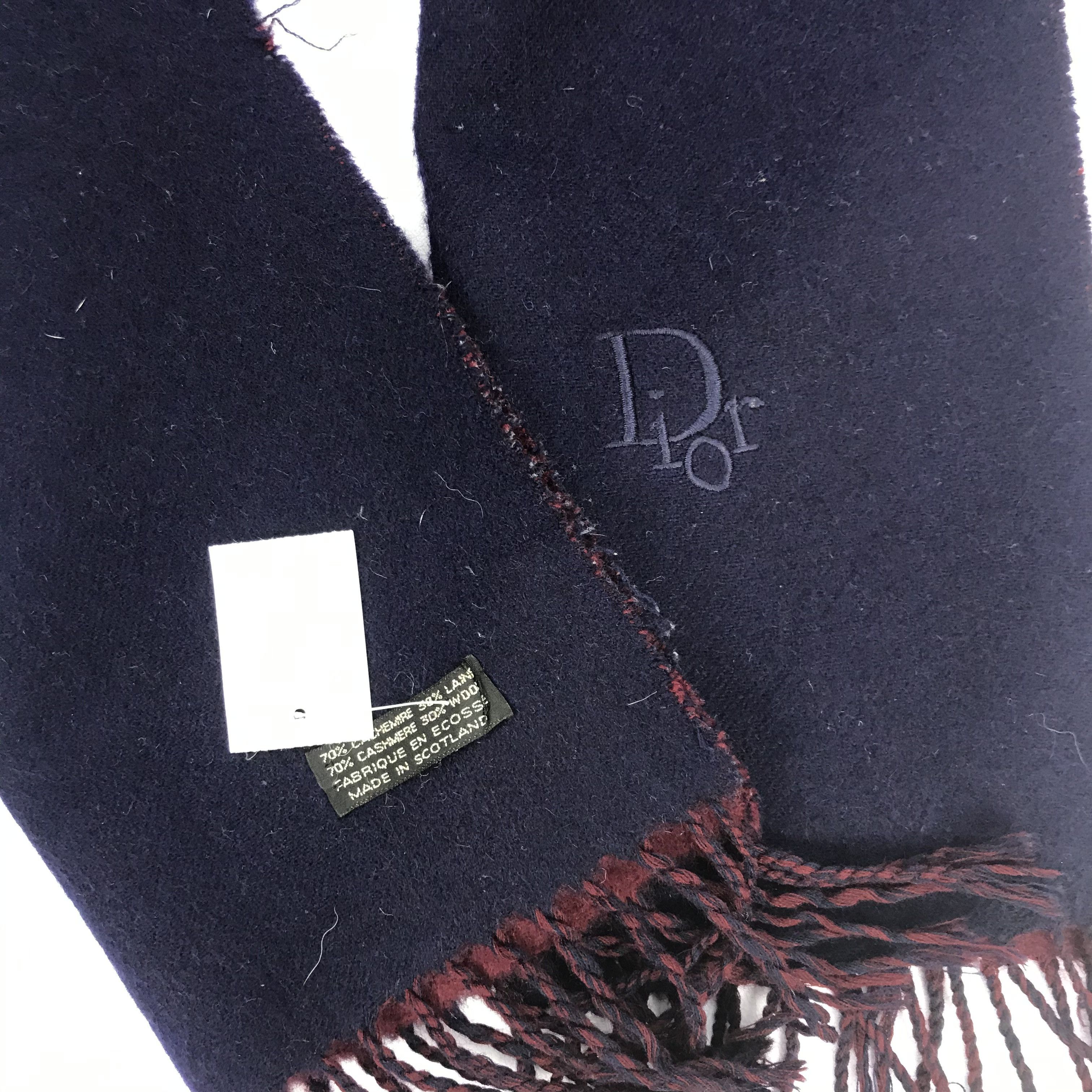 Japanese Brand Vintage Christian Dior Scarf Fringe Muffler Wool Scarves . Size ONE SIZE - 6 Thumbnail