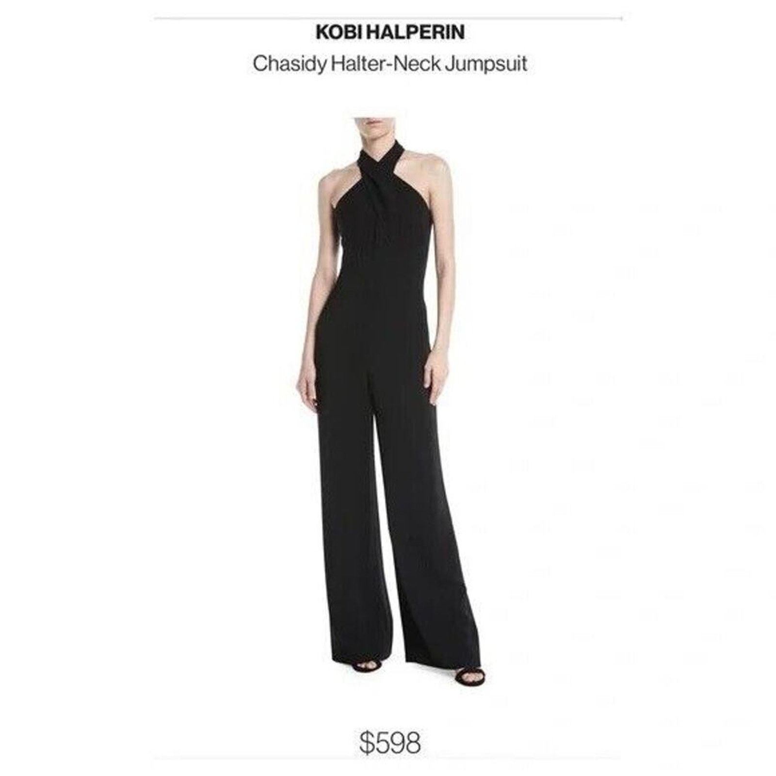 KOBI HALPERIN NWT Kobi Halperin Chasidy Black Halter Neck Jumpsuit Size 14 Size 36" / US 14 / IT 50 - 2 Thumbnail