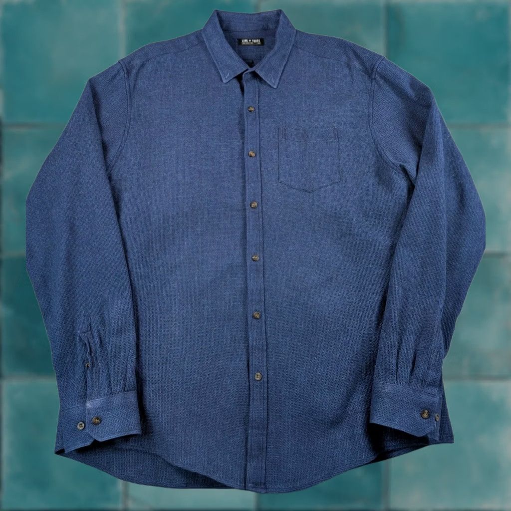 Vintage Line Of Trade Shirt Men’s L Blue Button-Up Long Sleeve Knit Casual Modern Classic Size US L / EU 52-54 / 3 - 1 Thumbnail