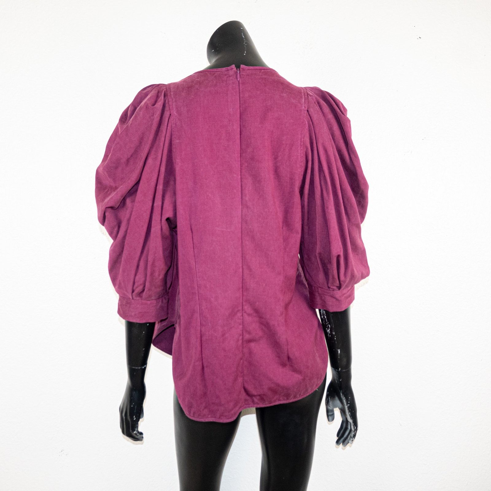 Isabel Marant ISABEL MARANT $805 Surya Balloon Sleeve Crepe Top size 42 Size M / US 6-8 / IT 42-44 - 4 Thumbnail