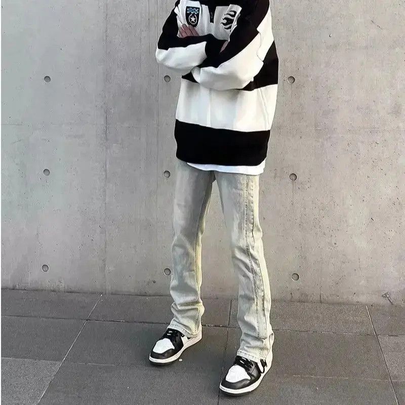 Japanese Brand Straight tube micro flared high street jeans Size US 32 / EU 48 - 1 Thumbnail
