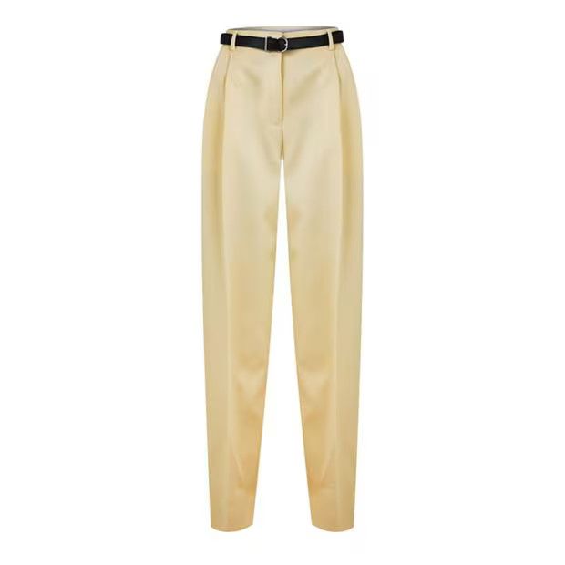 Jil Sander o1g2r1mq1024 Belted Pant in Butter Size 34" / US 12 / IT 48 - 1 Thumbnail