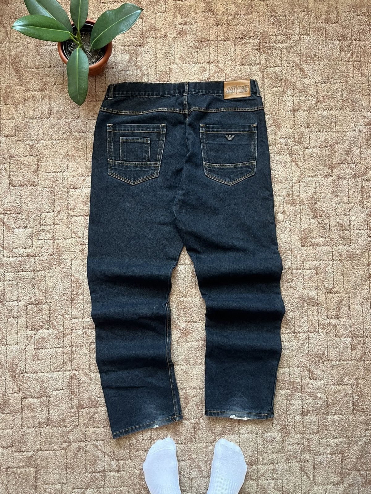 Armani Vintage Armani Metal Logo Streetwear Baggy Jeans Pants Size US 38 / EU 54 - 1 Thumbnail