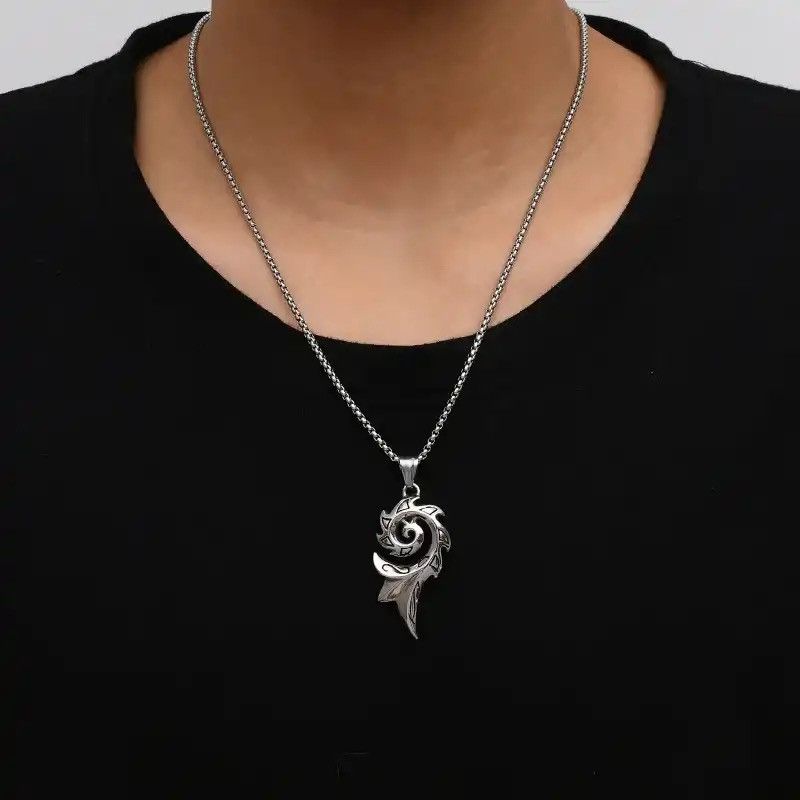 Jewelry × Vintage Retro Flame Fashion Personality Sweater Pendant Necklace Size ONE SIZE - 2 Thumbnail