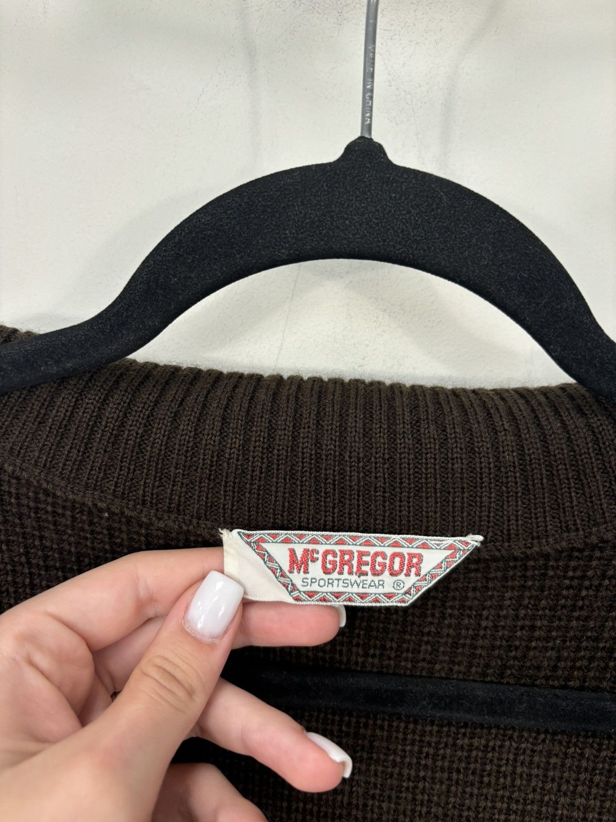 McGregor Vintage 70s McGregor Sportswear Brown Cable Knit Zip Sweater Size US M / EU 48-50 / 2 - 10 Thumbnail