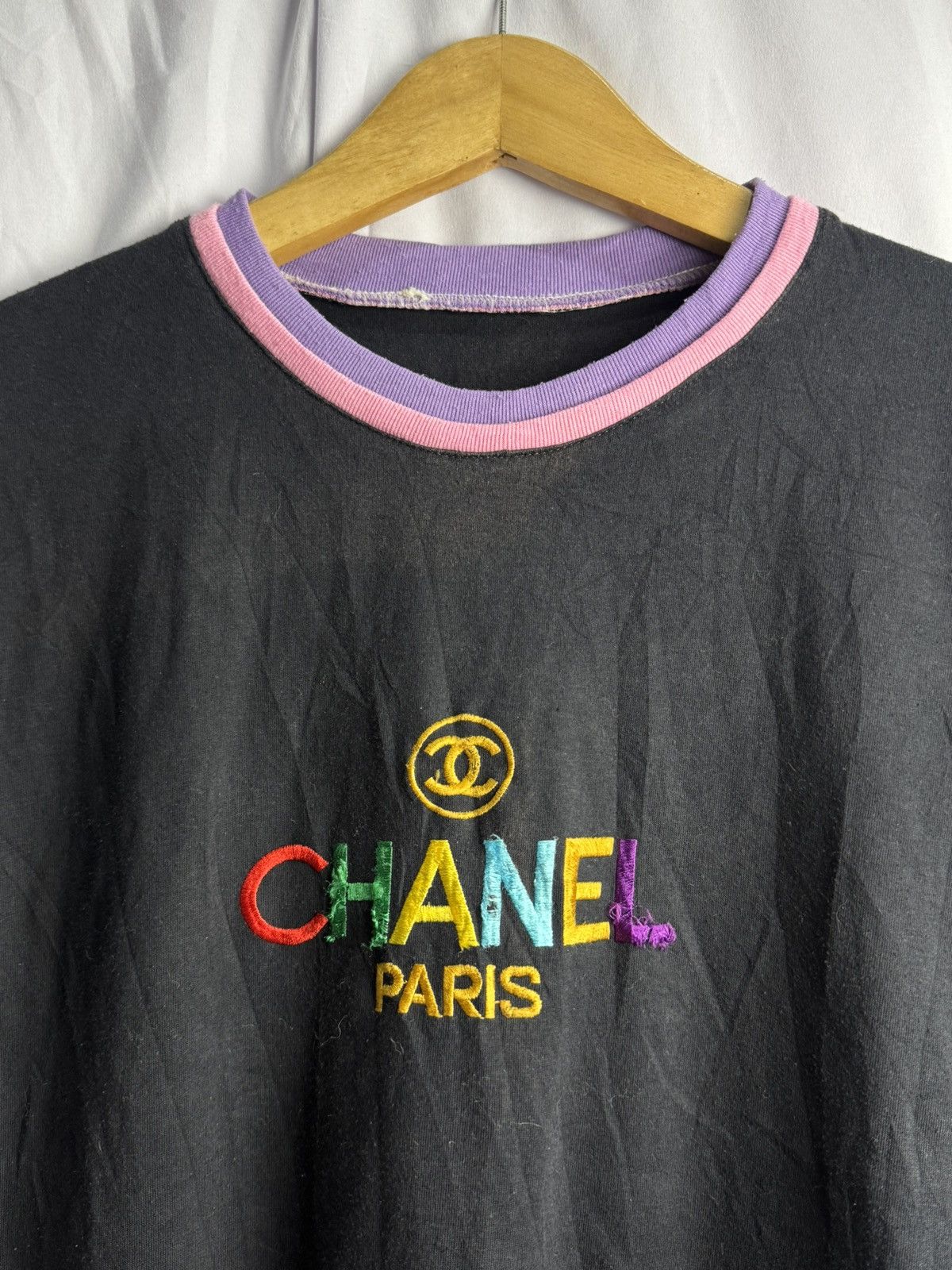 Vintage Vintage Embroidered Both Chanel Tees Size US M / EU 48-50 / 2 - 2 Thumbnail