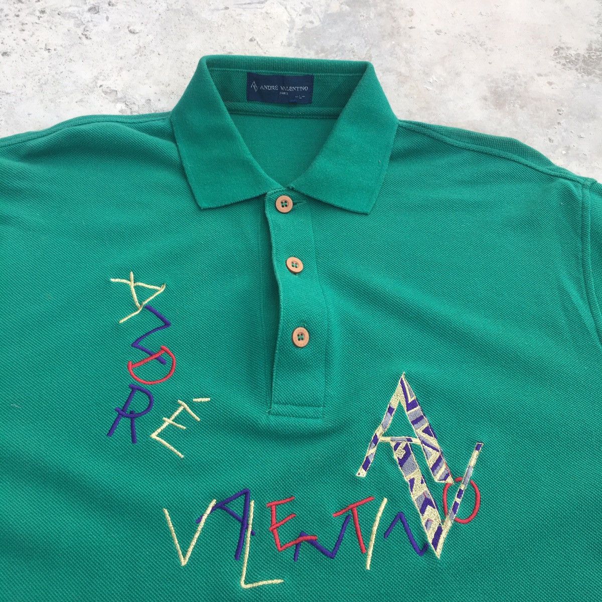 Valentino Vintage André Valentino Embroidery Polo Tee Size US M / EU 48-50 / 2 - 6 Thumbnail