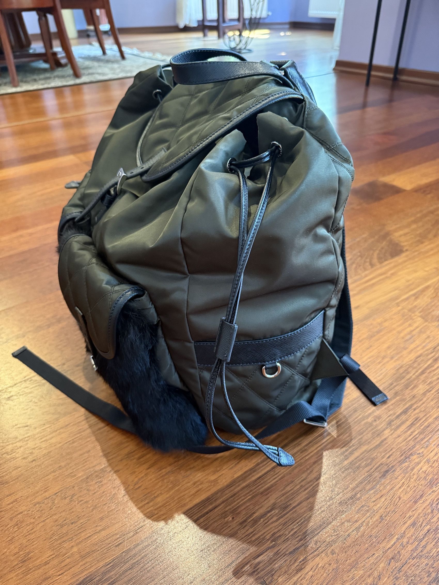 Prada SS'24 Backpack Nylon and Real Fur Size ONE SIZE - 5 Thumbnail