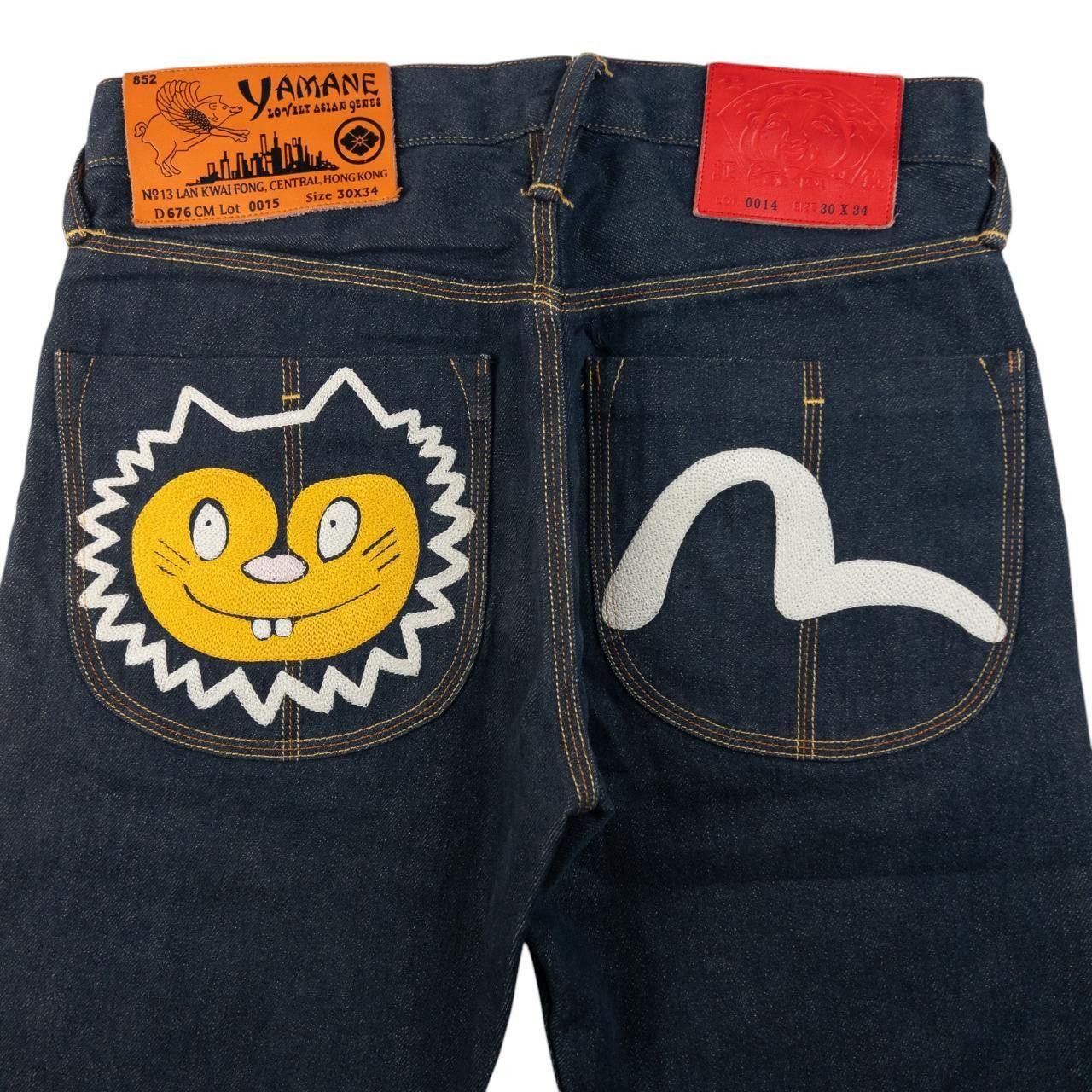 Evisu Vintage Yamane Evisu Embroidered Cat Japanese Denim