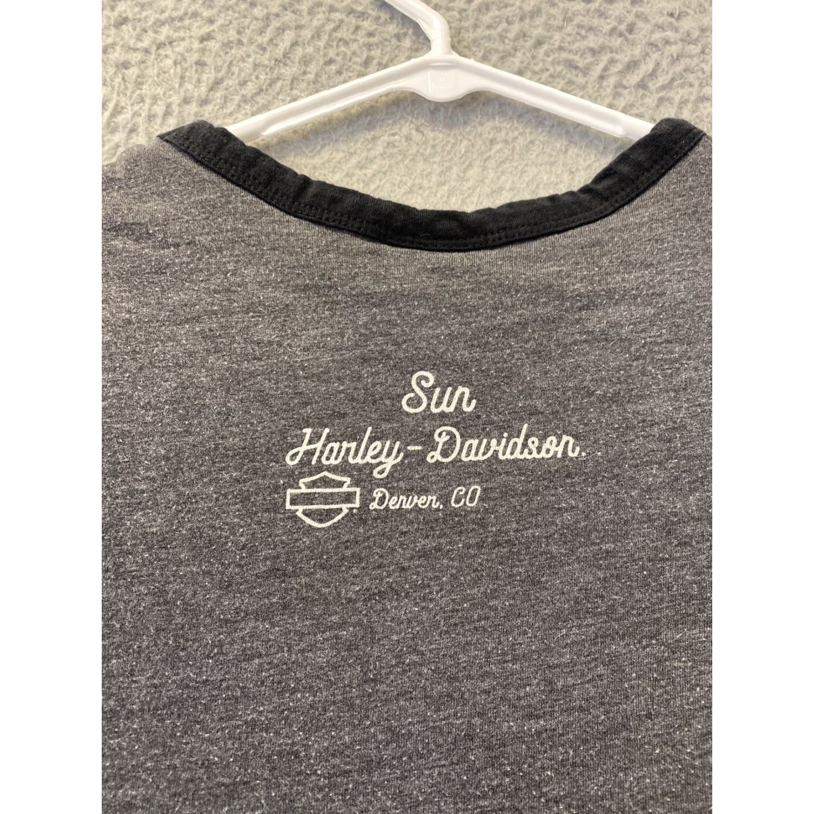 Harley Davidson Harley-Davidson Shirt Womens S Gray Denver Colorado 110-38 100% Cotton Womens Size S / US 4 / IT 40 - 8 Thumbnail