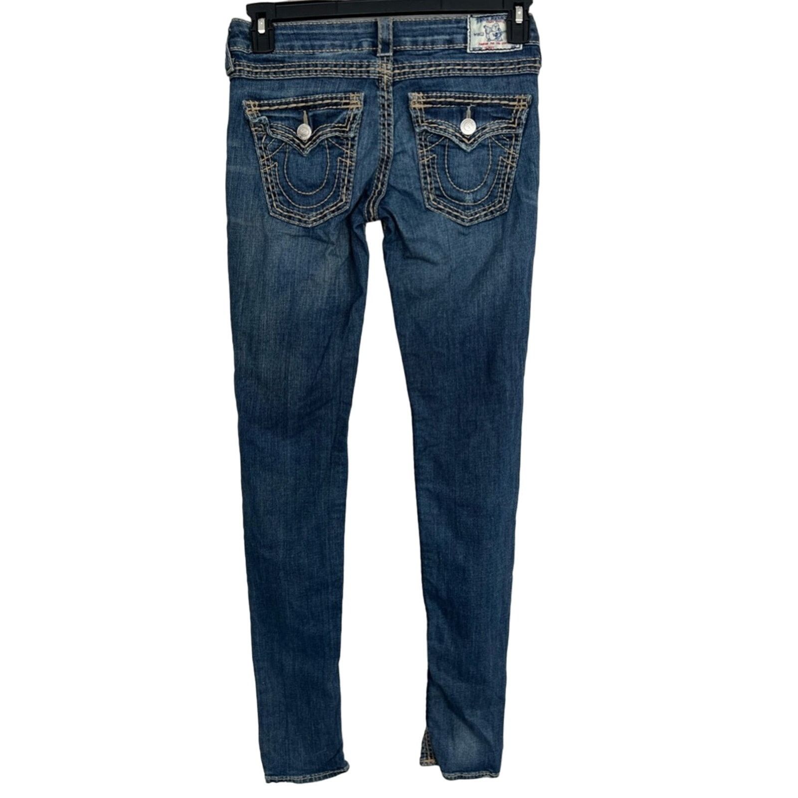 True Religion True Religion Dark Wash Skinny Jeans Womens 27 WAK599P54 Size 27" / US 4 / IT 40 - 2 Thumbnail
