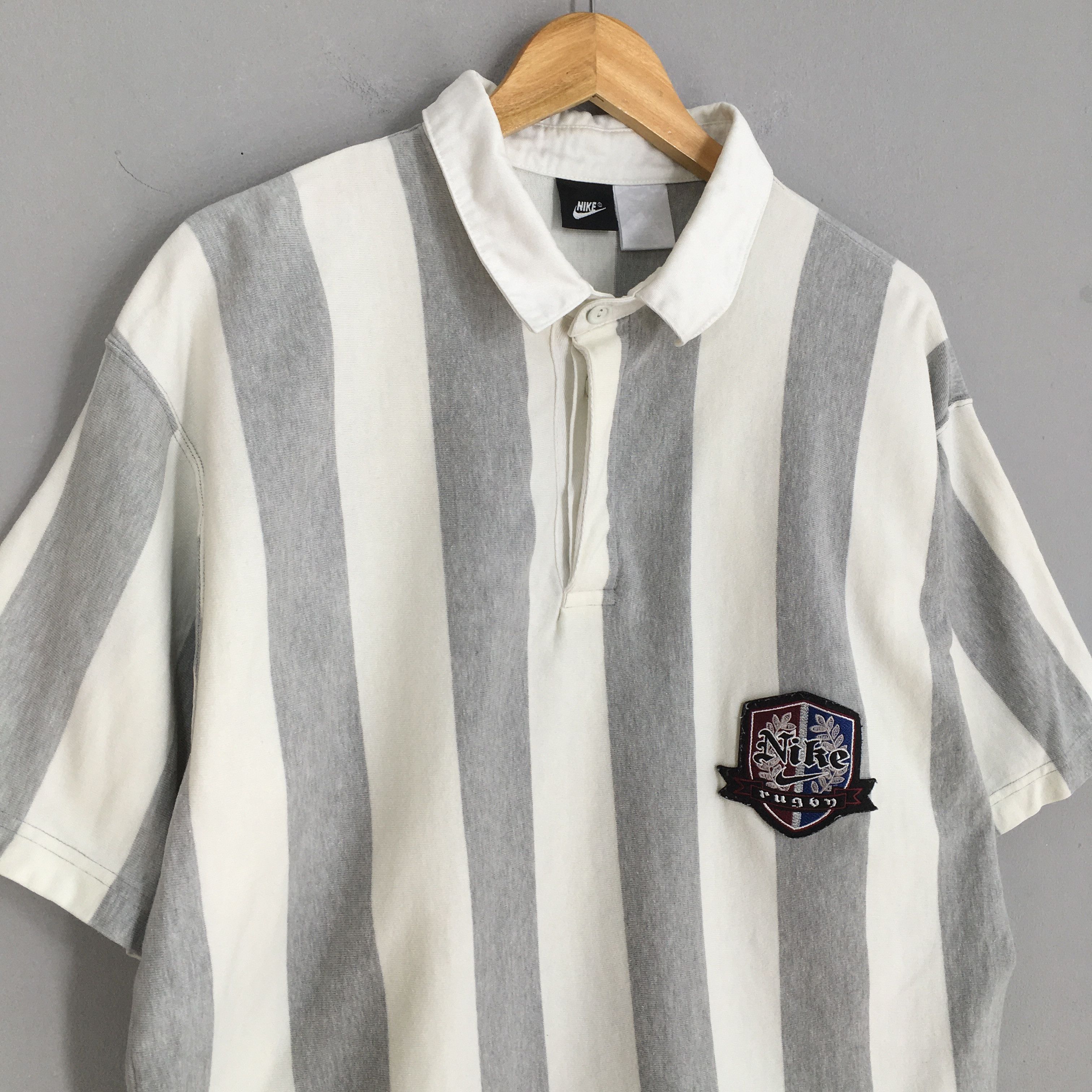 NFL × Vintage Vintage 90's Nike Striped Rugby Polo Shirt Medium Size US M / EU 48-50 / 2 - 3 Thumbnail