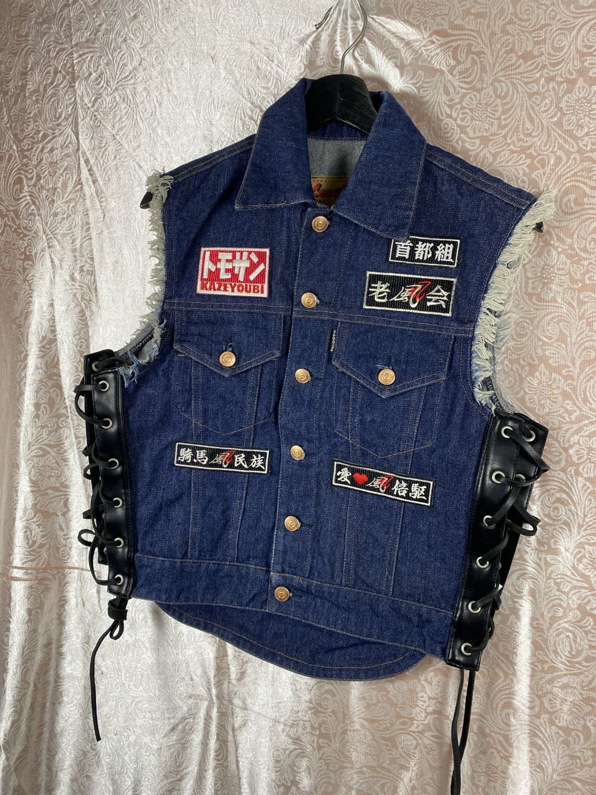 Kadoya KADOYA Kazeyoubi Biker Denim Leather Side Lace Motorcycle Size US M / EU 48-50 / 2 - 4 Thumbnail