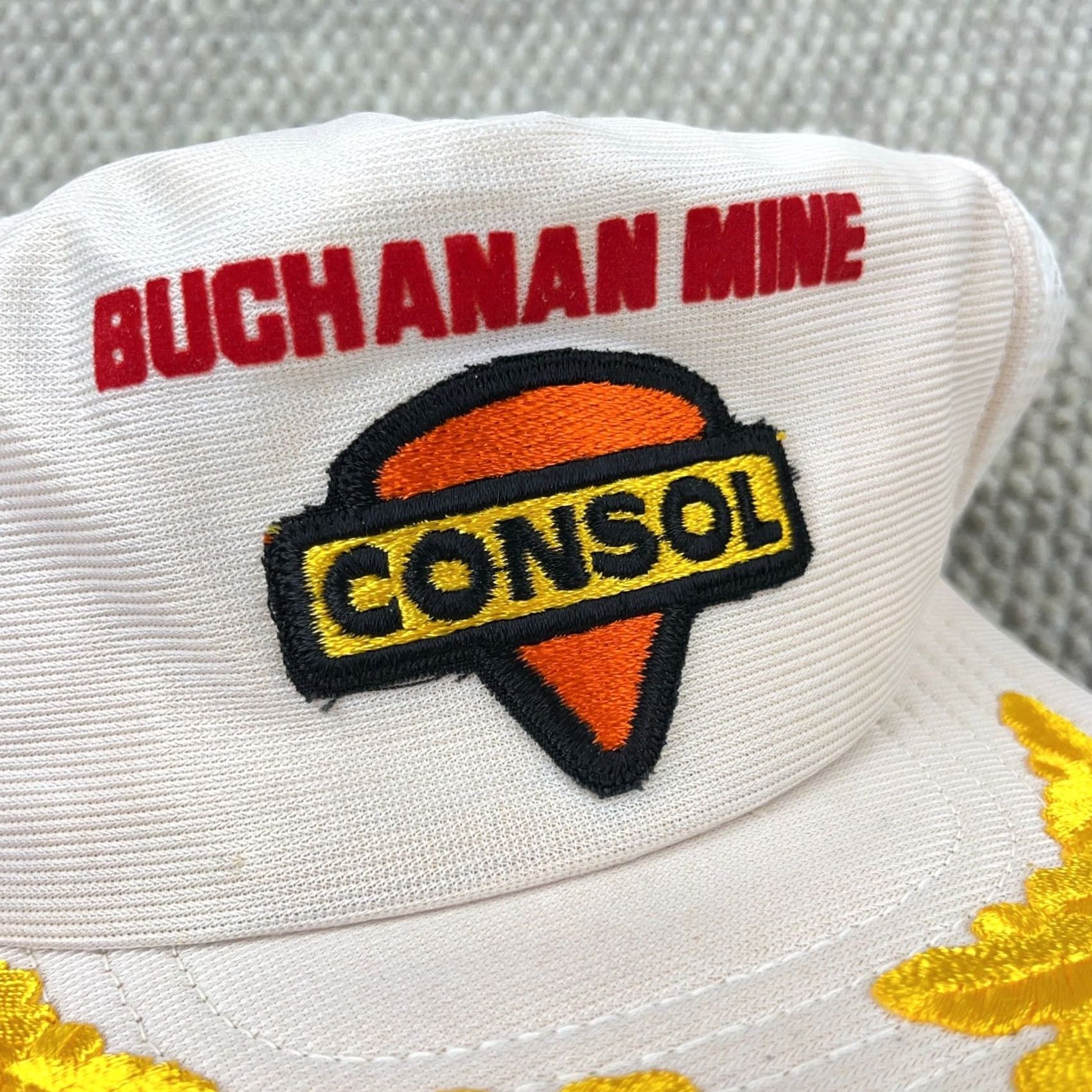 Coal VINTAGE Buchanan Coal Mine Trucker Hat 80s 90s Made In USA White Consol Patch Leafs Mens One Size Size ONE SIZE - 3 Thumbnail