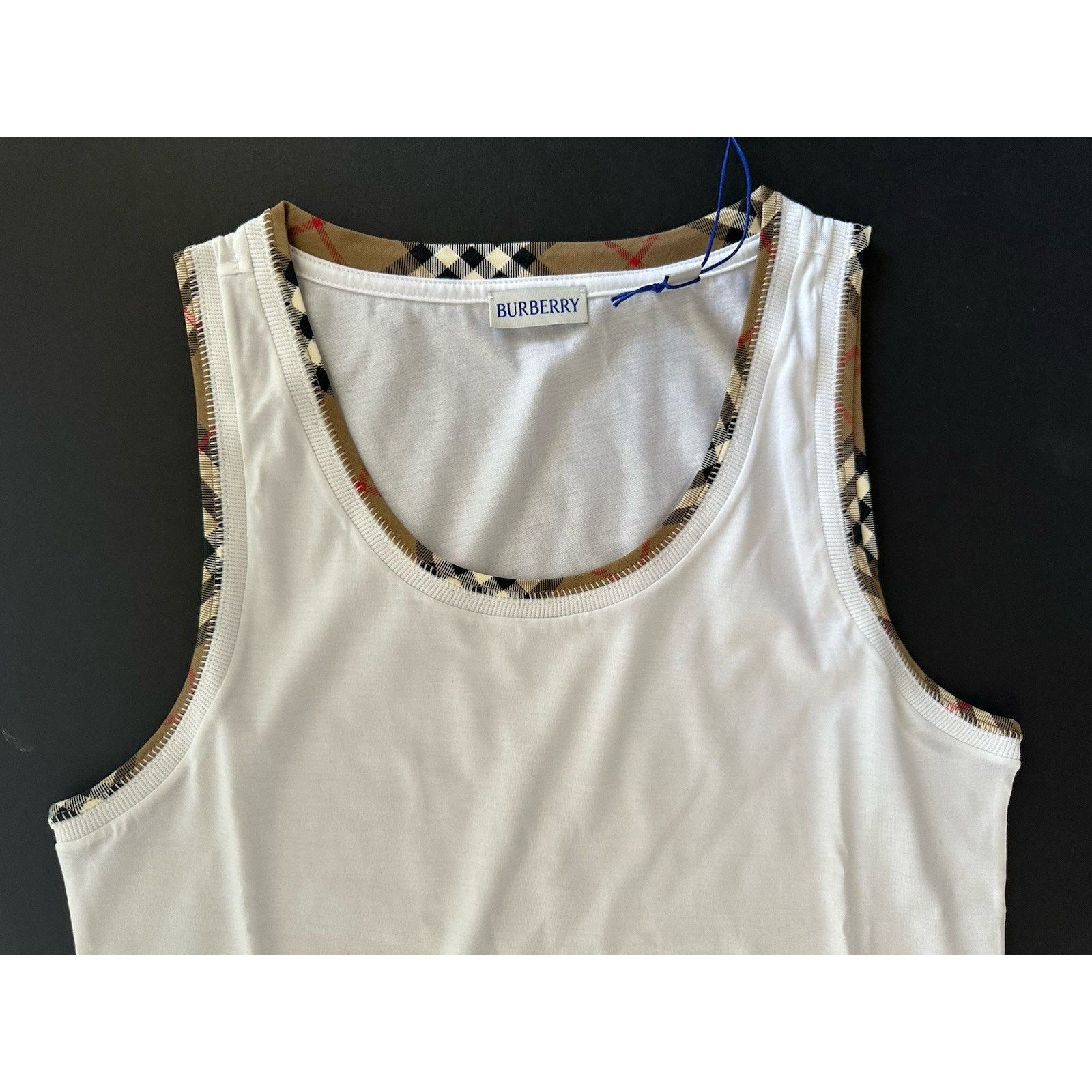 Burberry Burberry Elyssa Check White Sleeveless Top M 8104295 Size M / US 6-8 / IT 42-44 - 4 Thumbnail