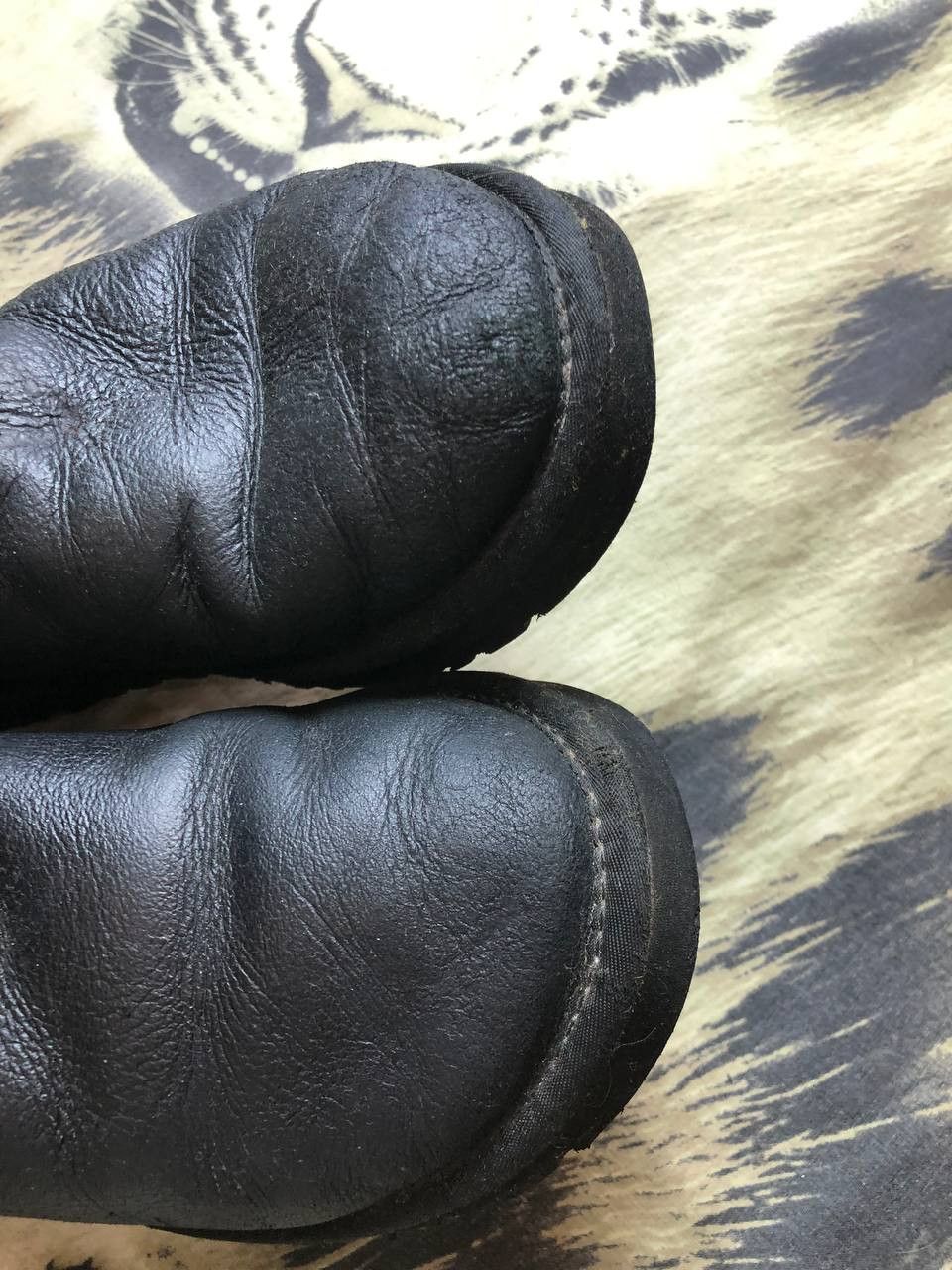 Ugg Uggs size 9 Black leather on soft black sheepskin Size US 10 / IT 40 - 20 Thumbnail