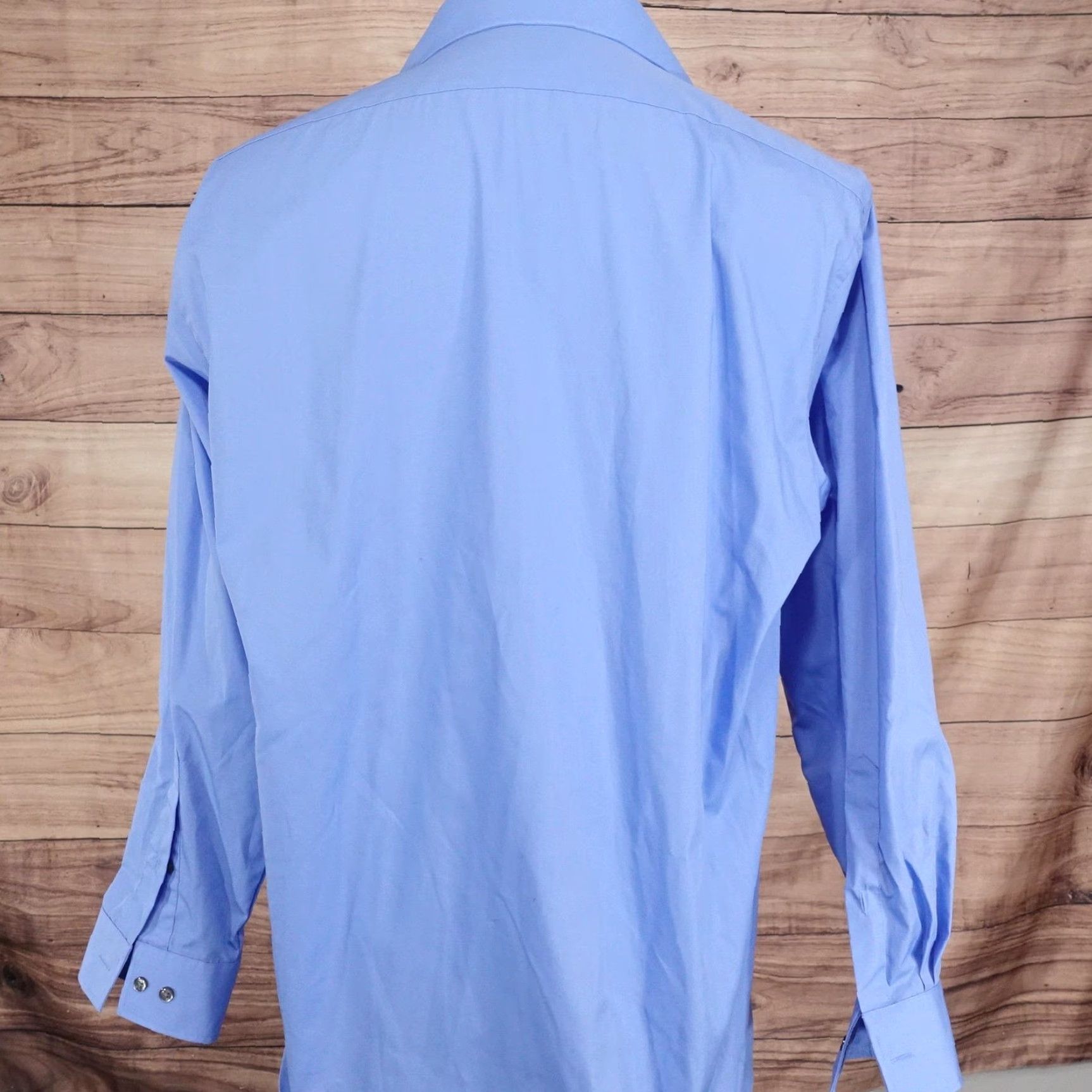 Van Heusen Van Heusen Shirt Mens 16 Blue Dress Shirt Long Sleeve Flex Collar Regular Fit Solid Size 42R - 4 Thumbnail