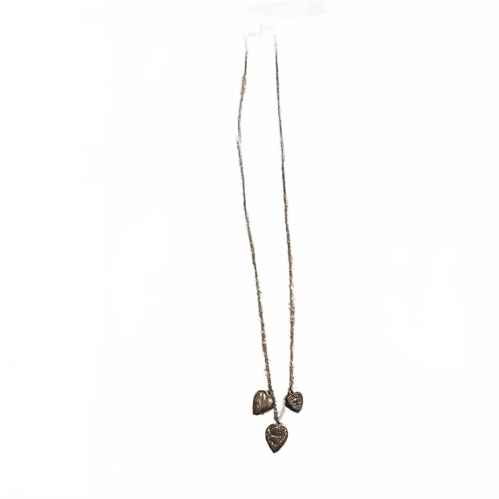 Unknown London Vintage Silver Heart Pendant Necklace Set Size ONE SIZE - 2 Thumbnail