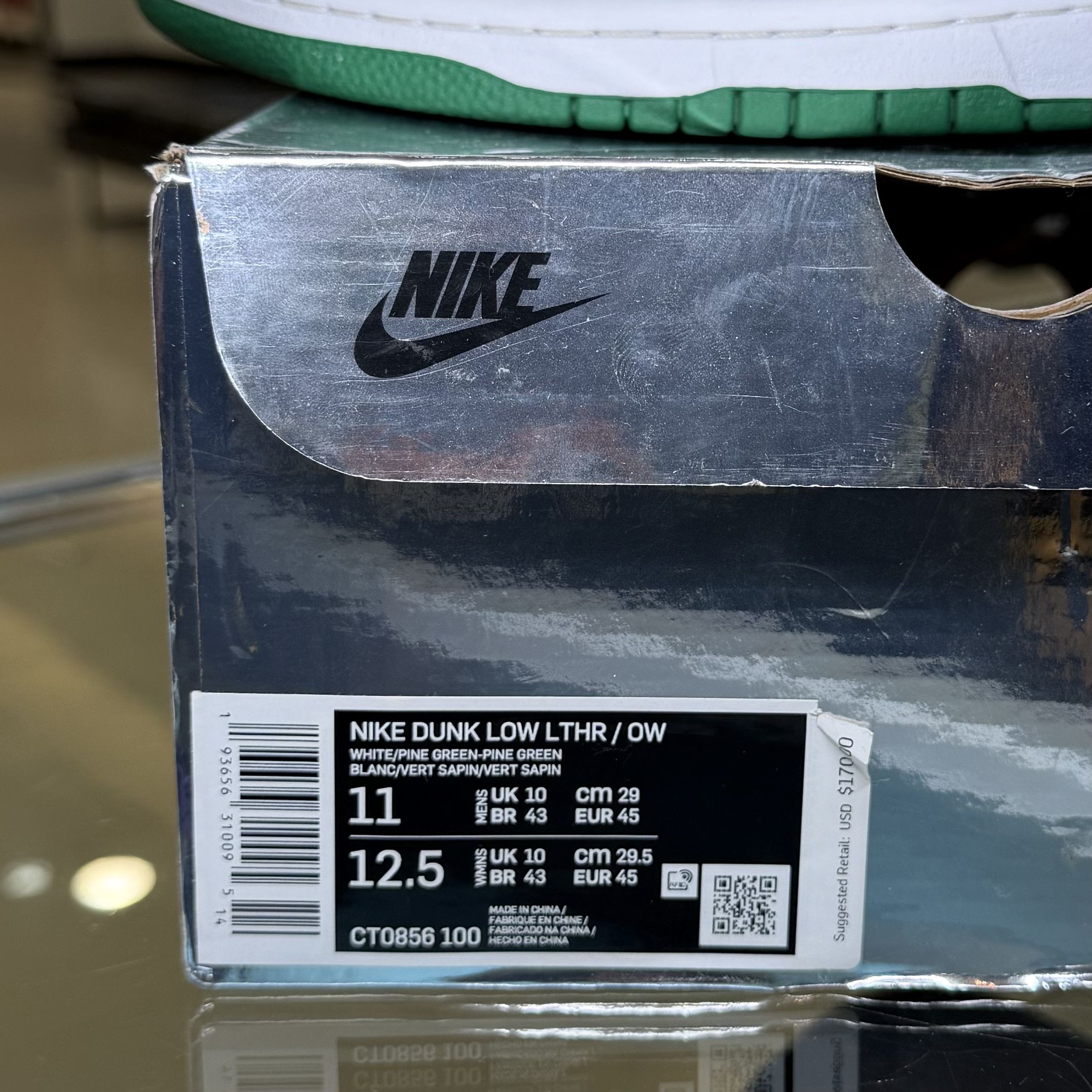 Nike × Off-White Nike Dunk Low Off-White Pine Green Size 11 Size US 11 / EU 44 - 7 Thumbnail