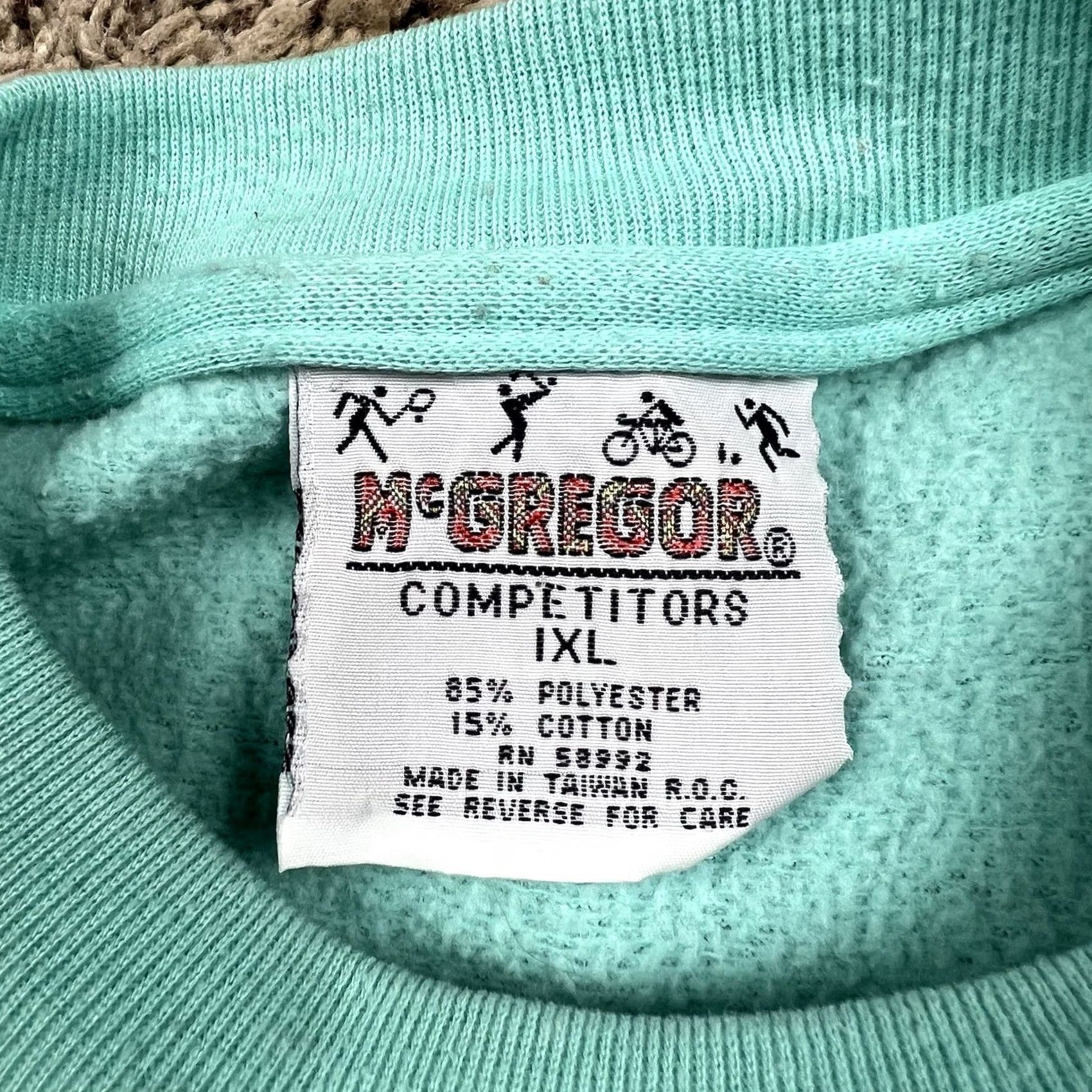 McGregor VINTAGE McGregor Sweatshirt Logo Graphic Gusset Crewneck Womens XL Teal 90s Activewear Classic" Size XL / US 12-14 / IT 48-50 - 2 Thumbnail
