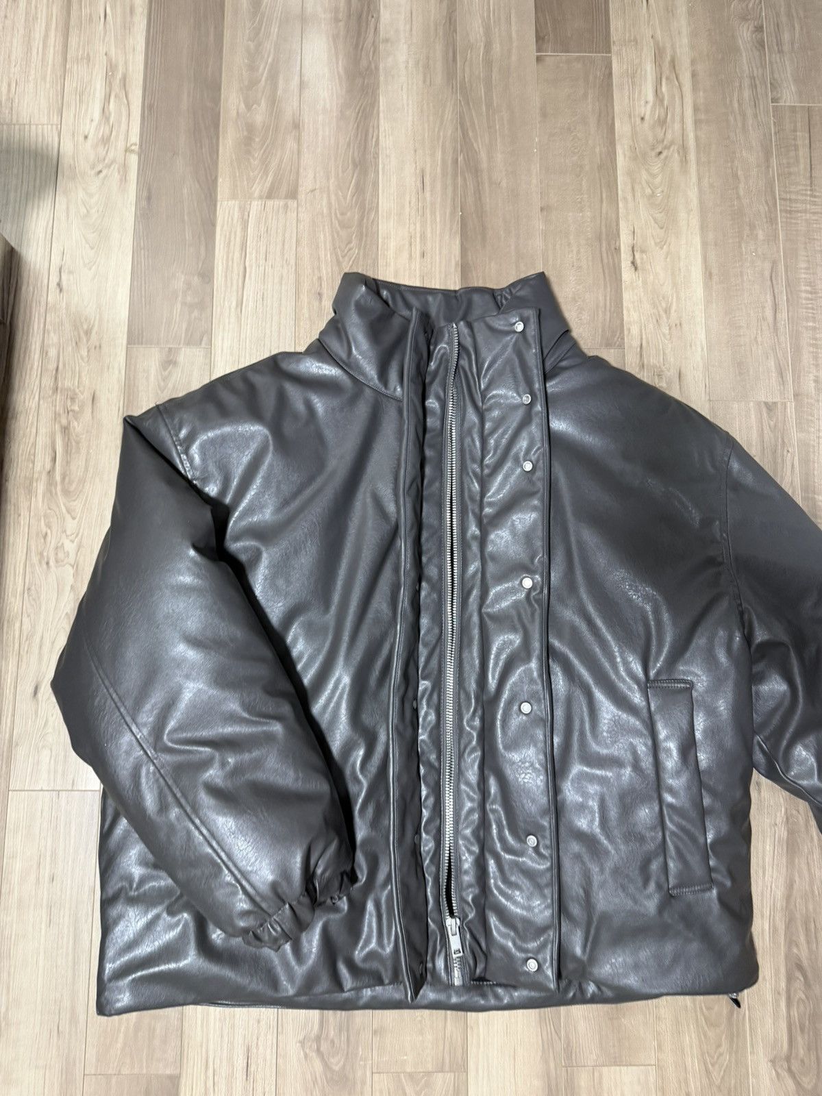 Zara ZARA Faux Leather Puffer Jacket Size US XL / EU 56 / 4 - 4 Thumbnail